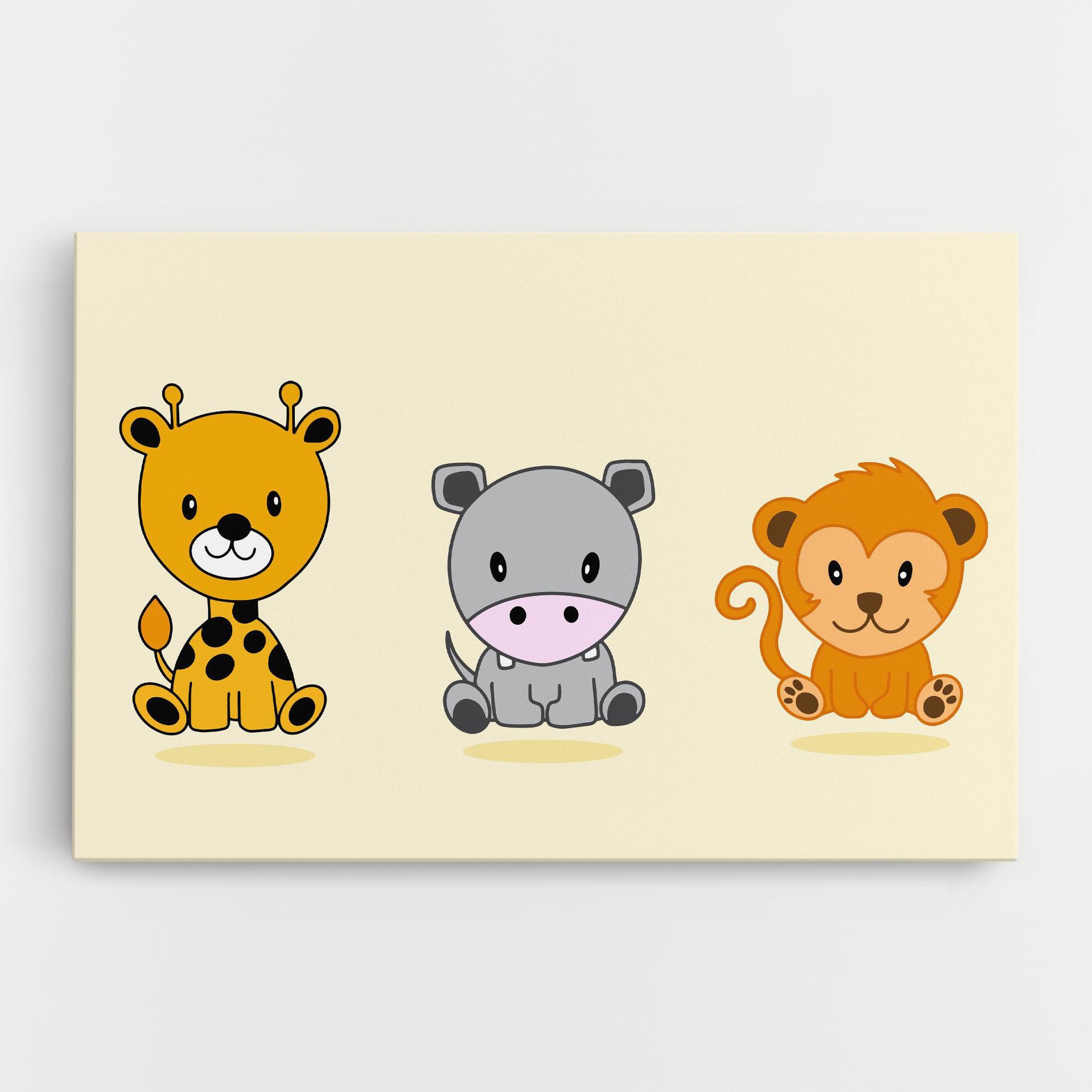 Leinwandbild Cream Animals mockup 0