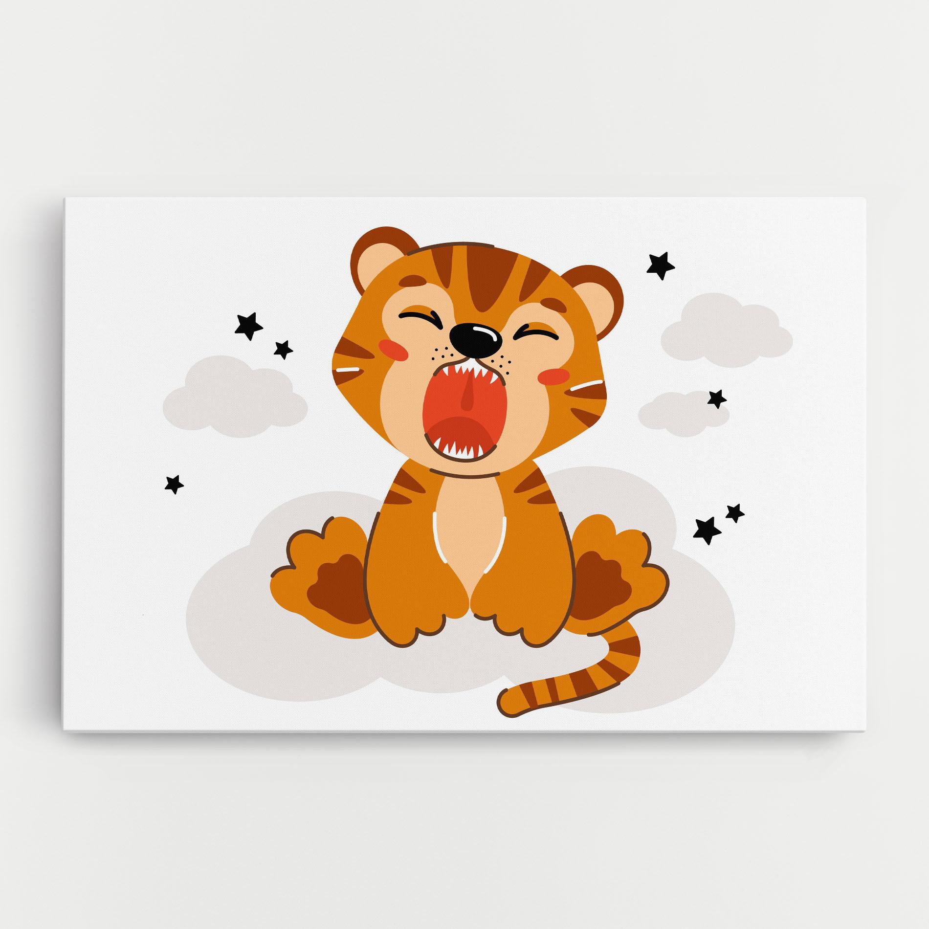Leinwandbild Cute Sleepy Tiger mockup 0