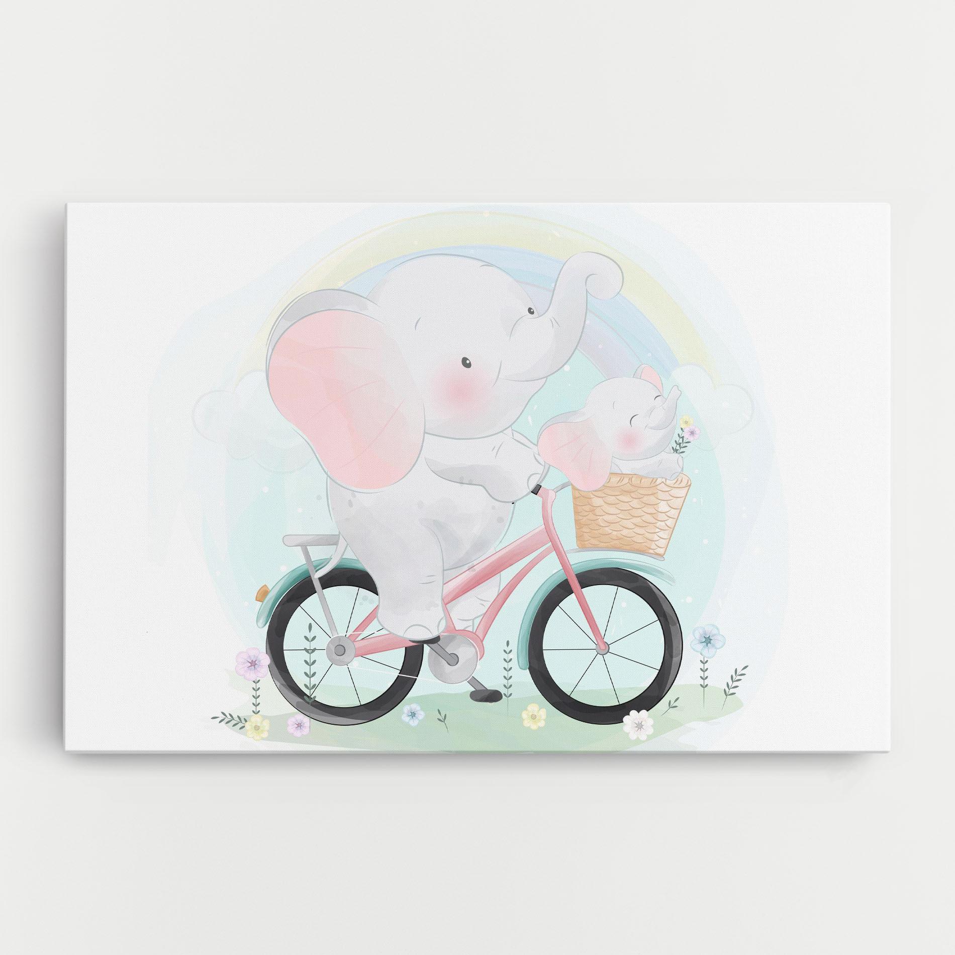 Leinwandbild Elephant Bike mockup 0