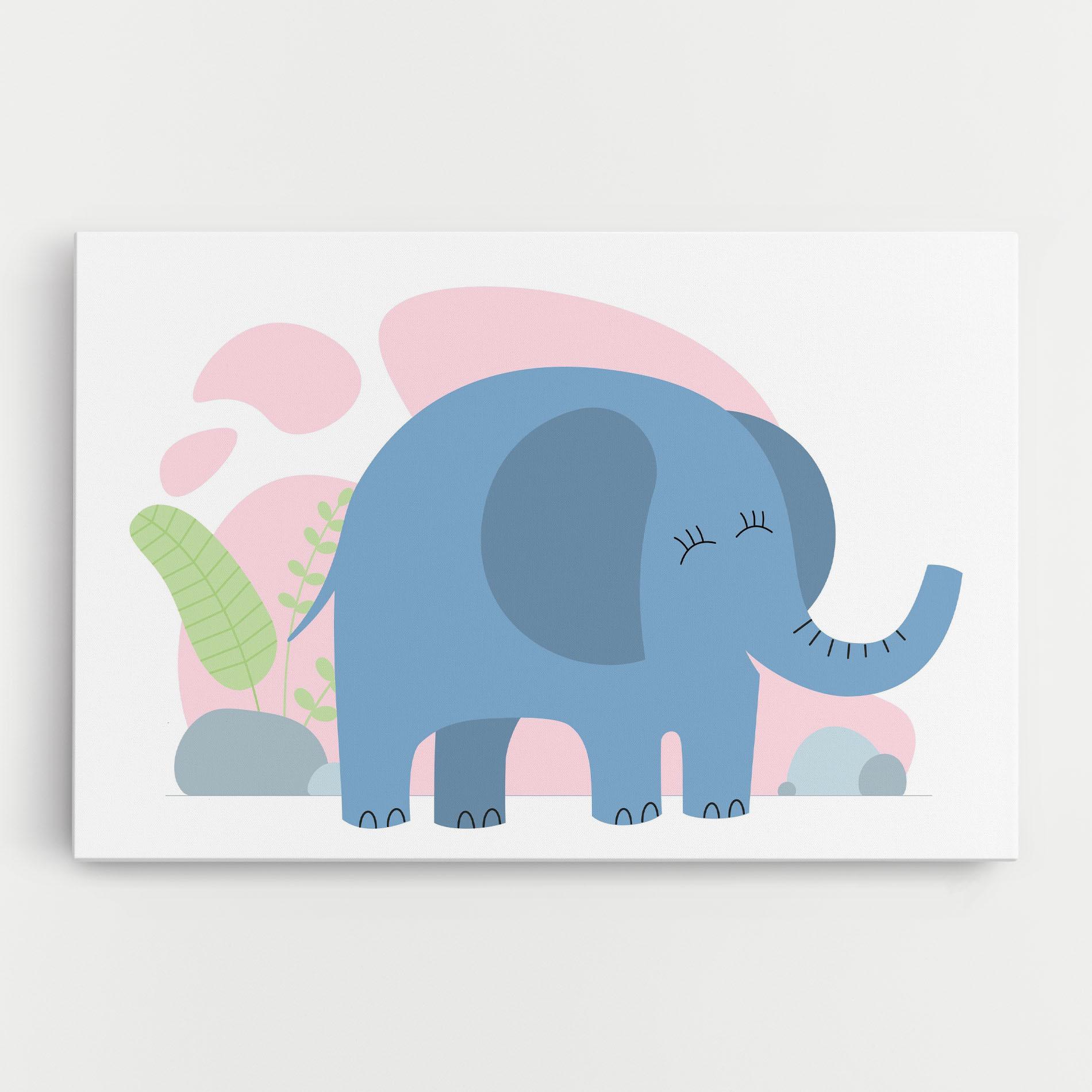 Leinwandbild Leaf Cute Elephant mockup 0