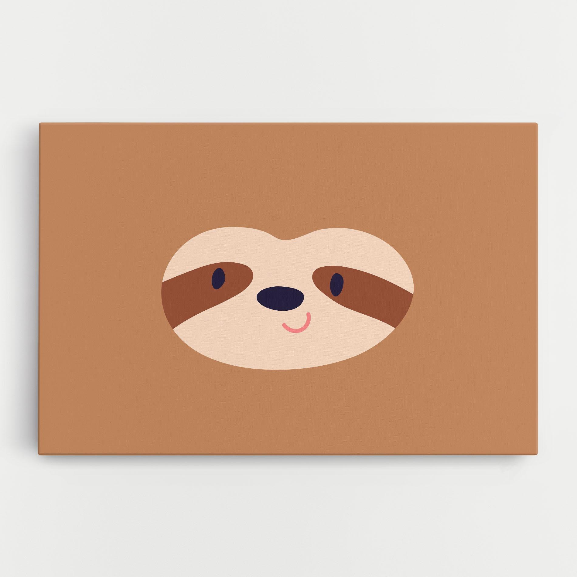Leinwandbild Sloth Face Portrait mockup 0