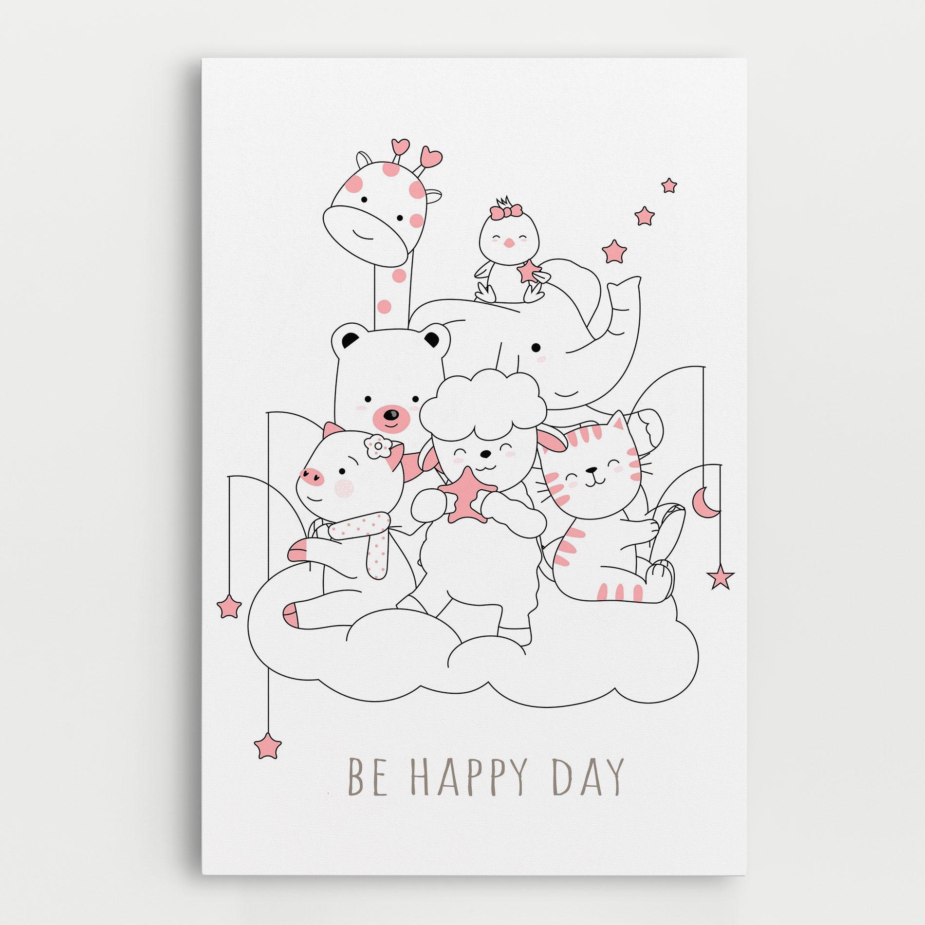 Leinwandbild Be Happy Day mockup 0
