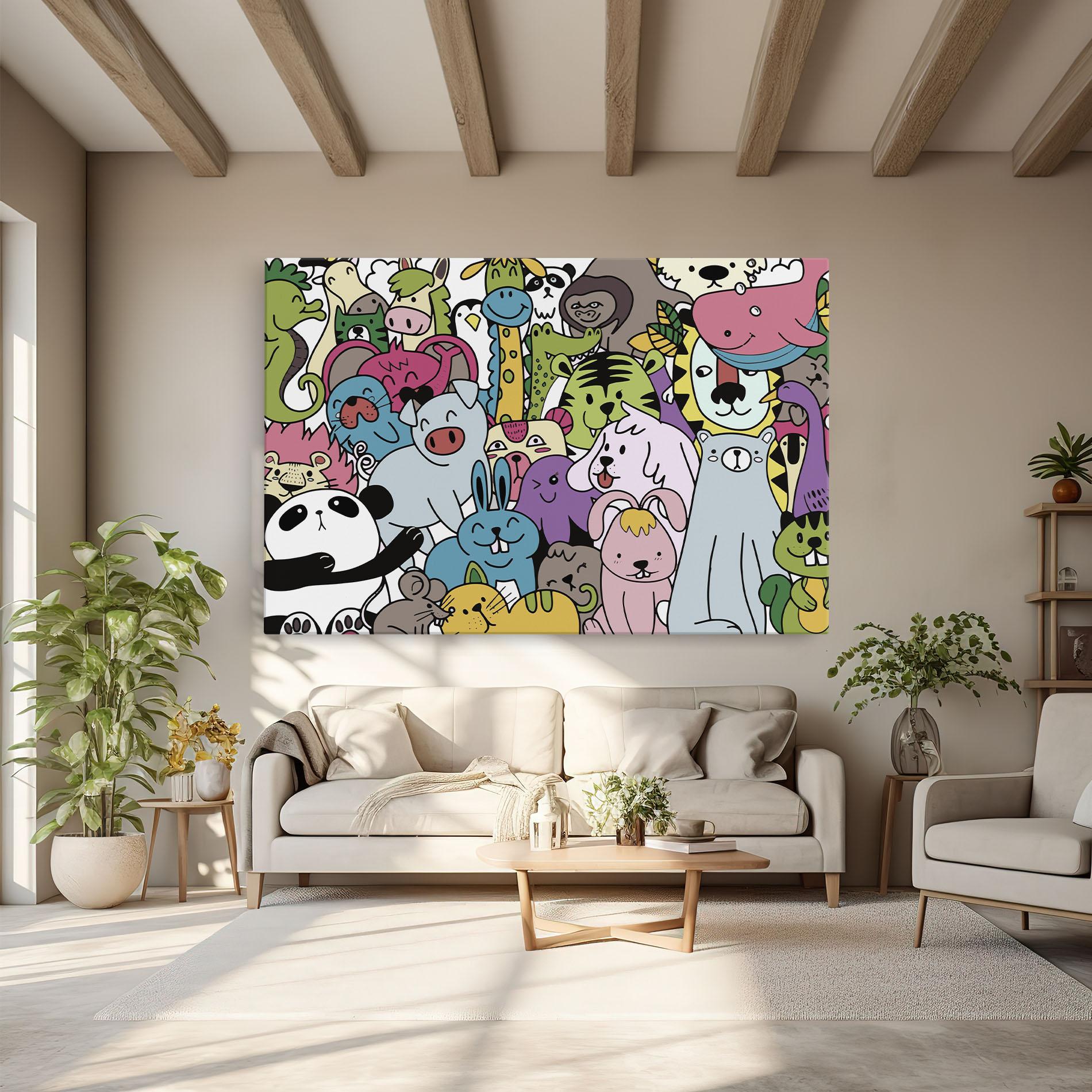 Leinwandbild Animals Cartoon mockup 6