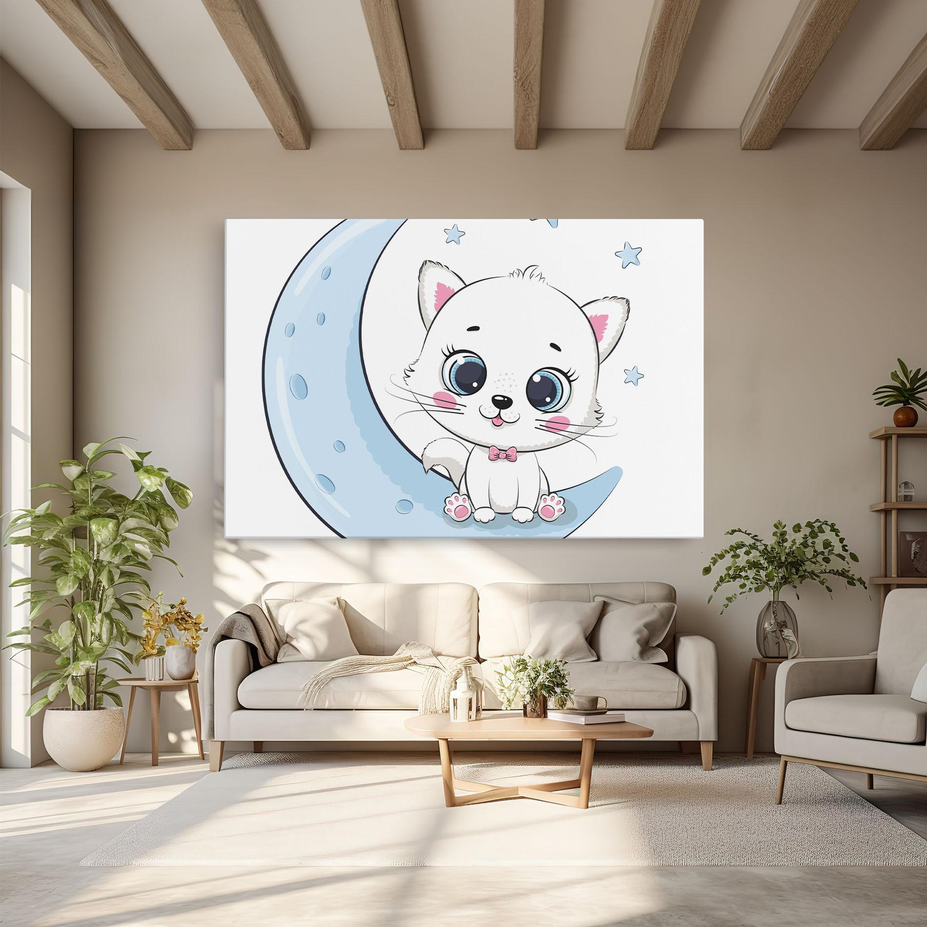 Leinwandbild Blue Moon Cat mockup 6