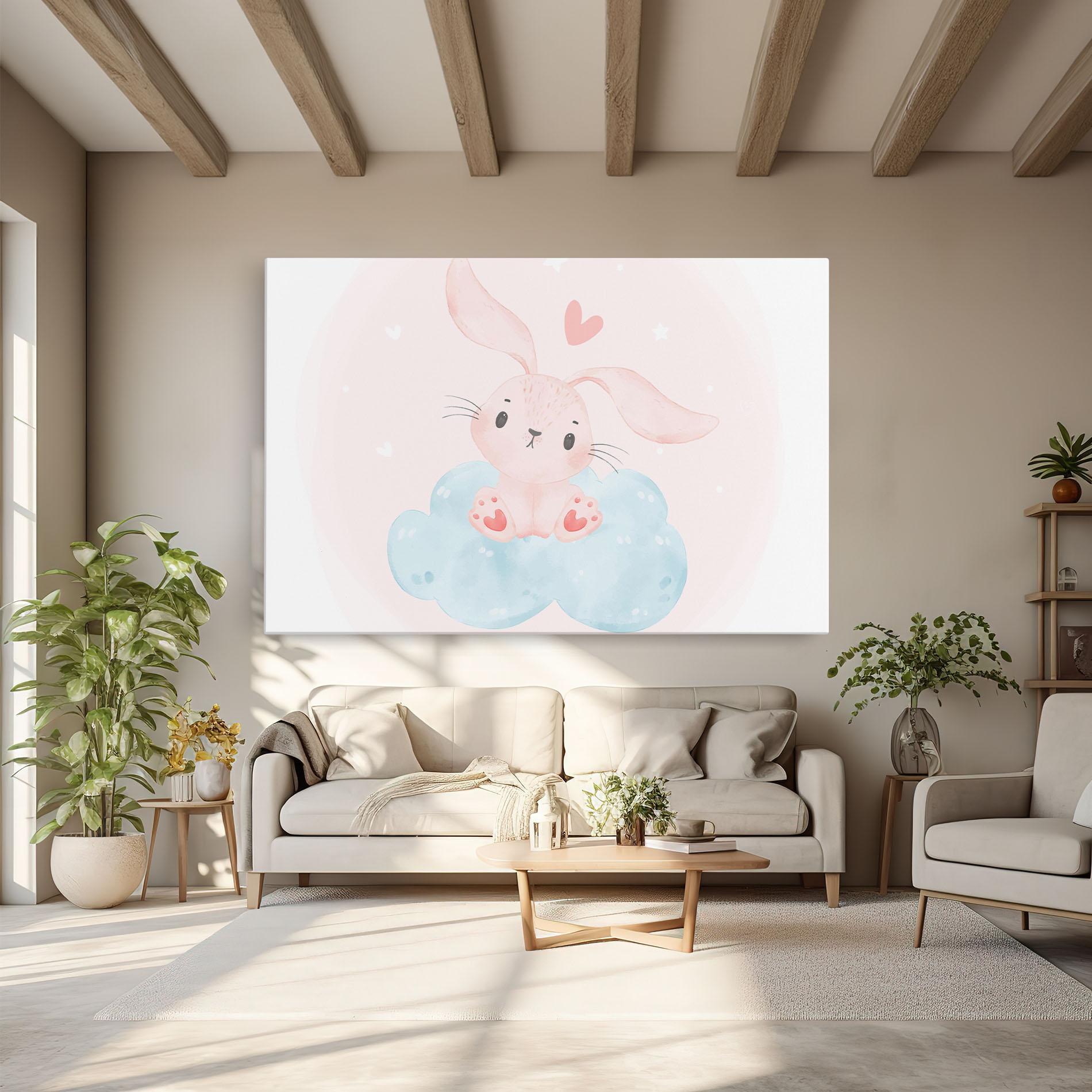 Leinwandbild Cloud Pink Bunny mockup 6