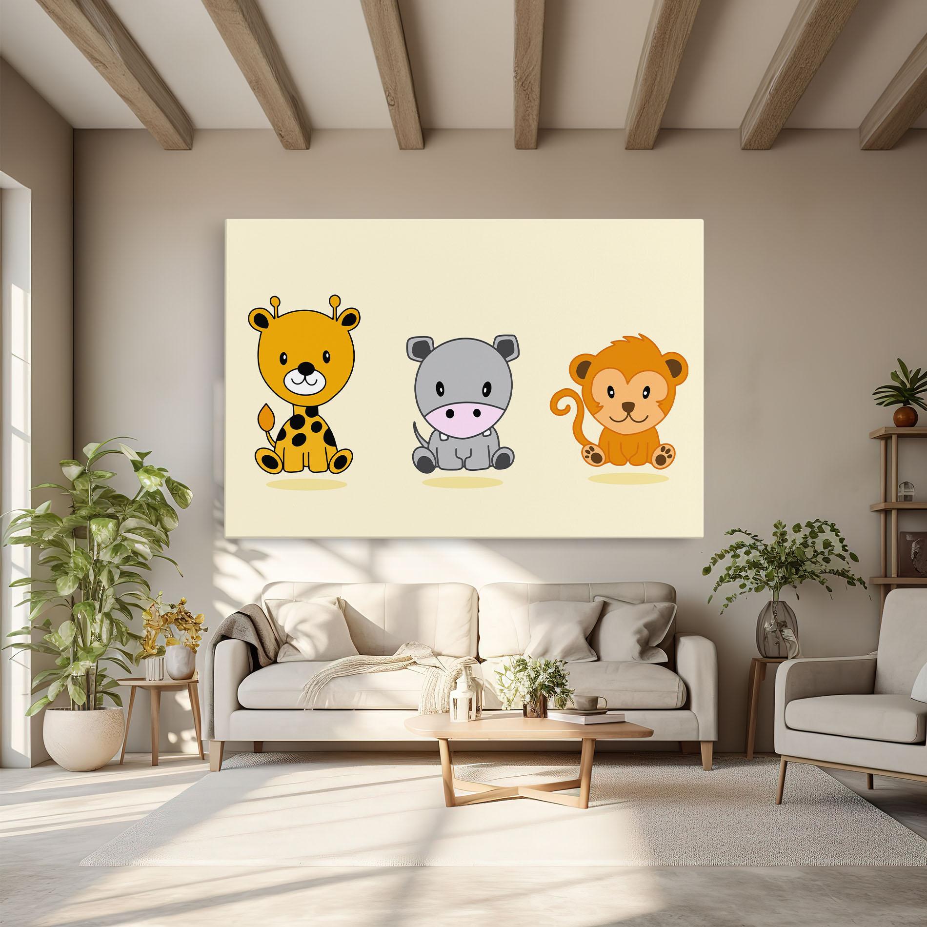 Leinwandbild Cream Animals mockup 6