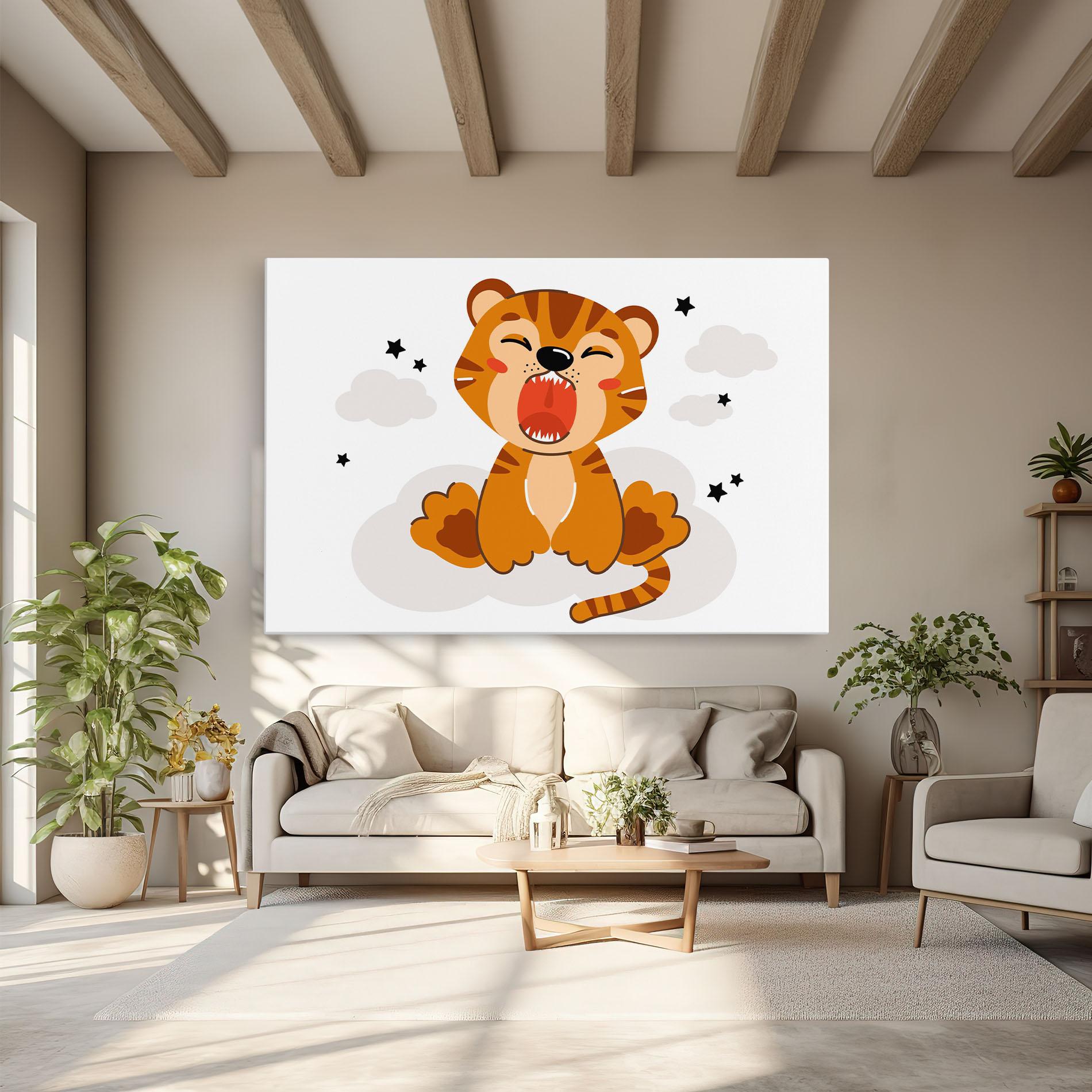 Leinwandbild Cute Sleepy Tiger mockup 6