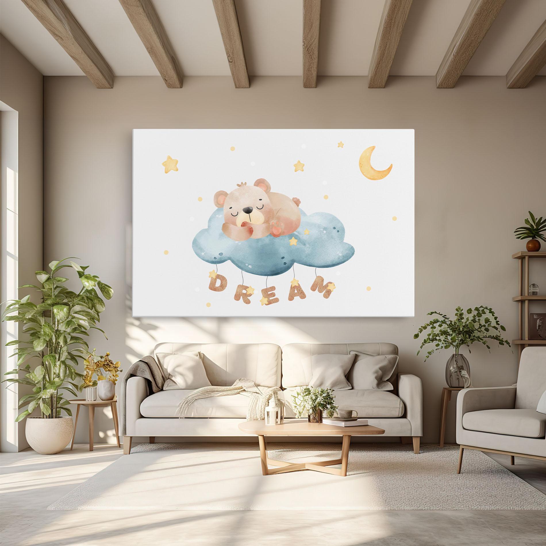 Leinwandbild Dream Sleepy Bear mockup 6