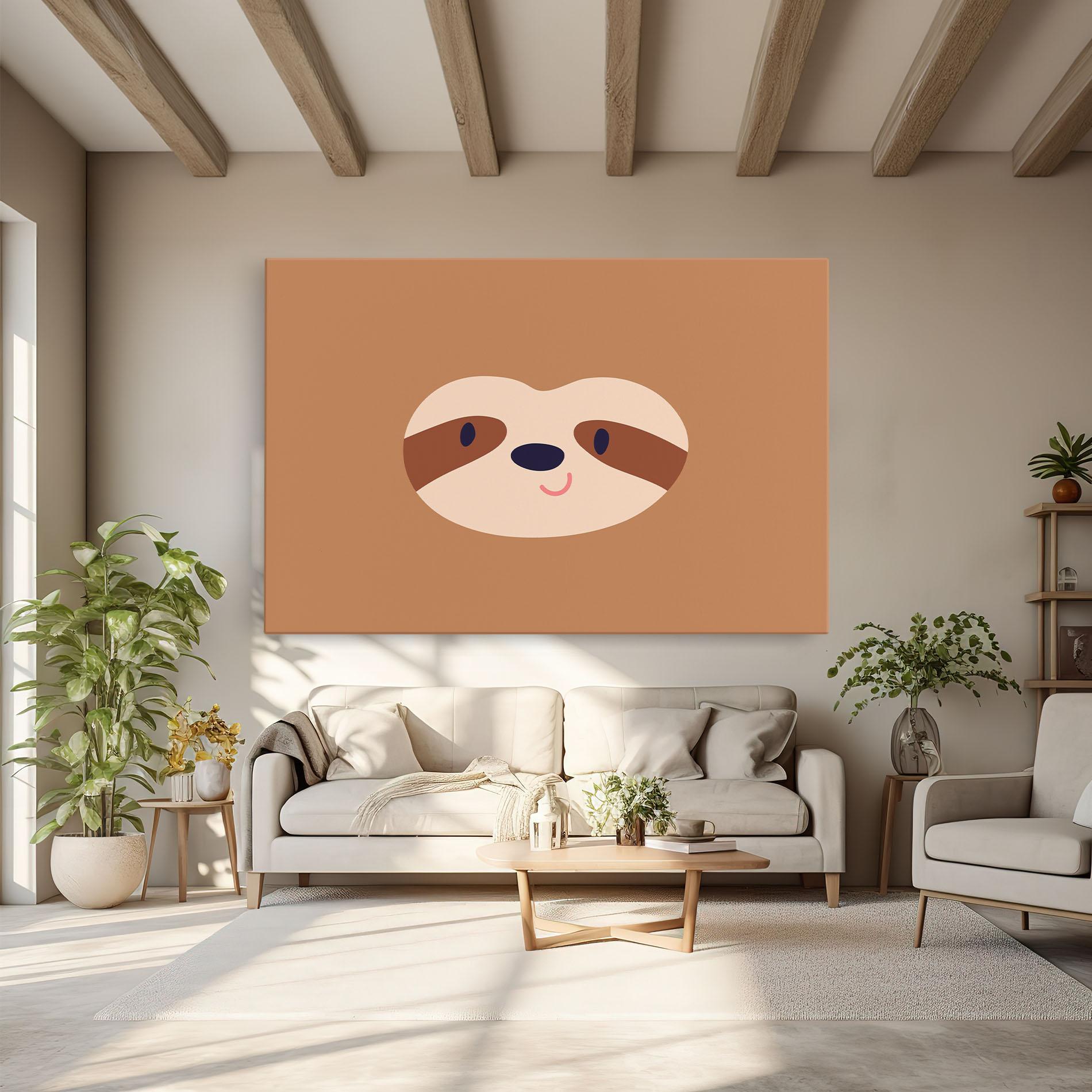 Leinwandbild Sloth Face Portrait mockup 6