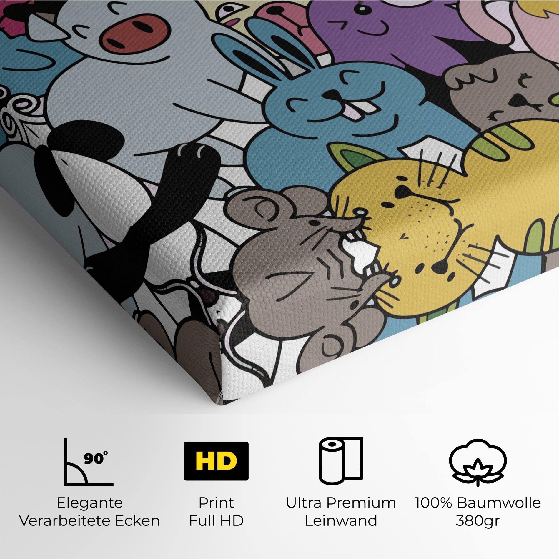 Leinwandbild Animals Cartoon mockup 4