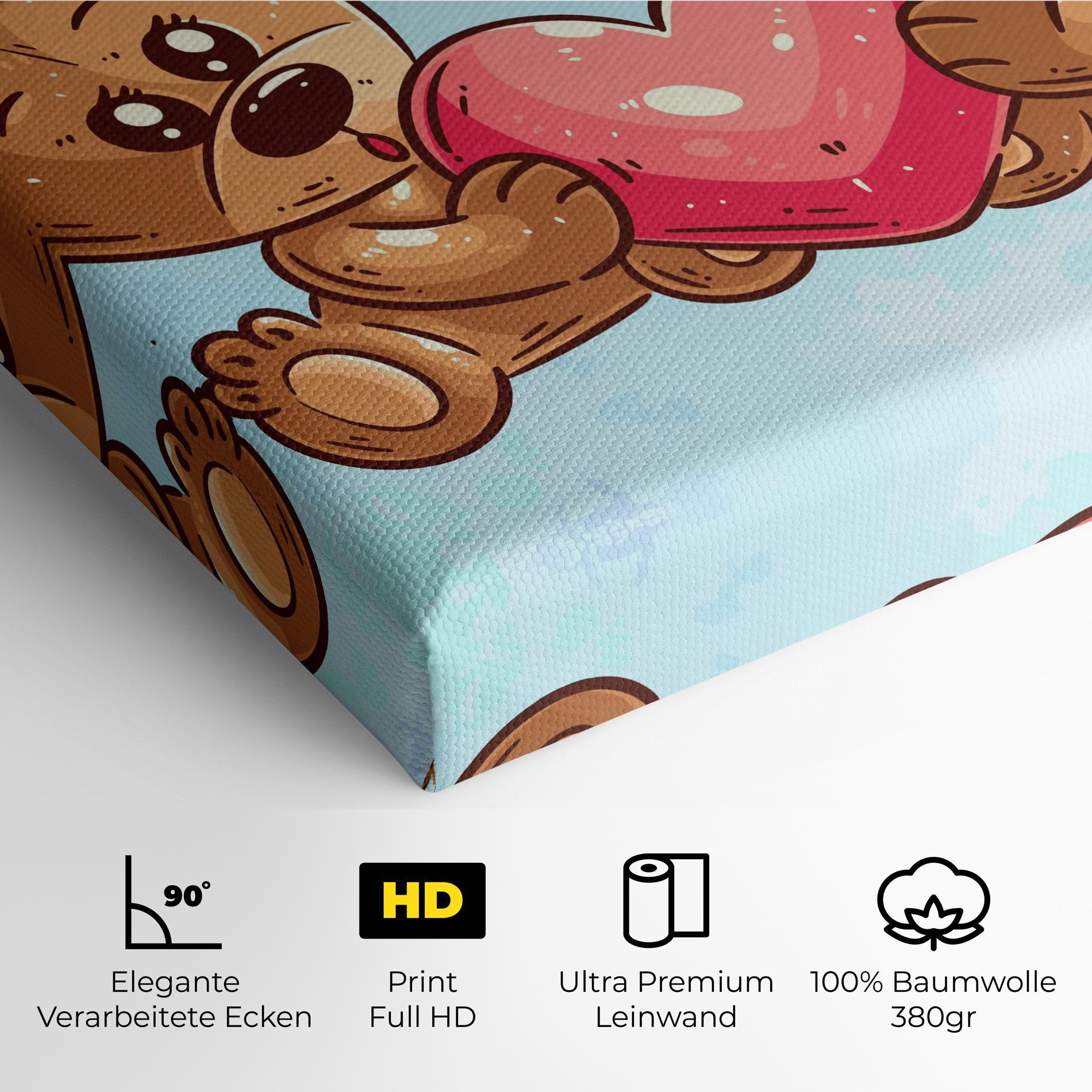 Leinwandbild Bear Holding Heart mockup 4