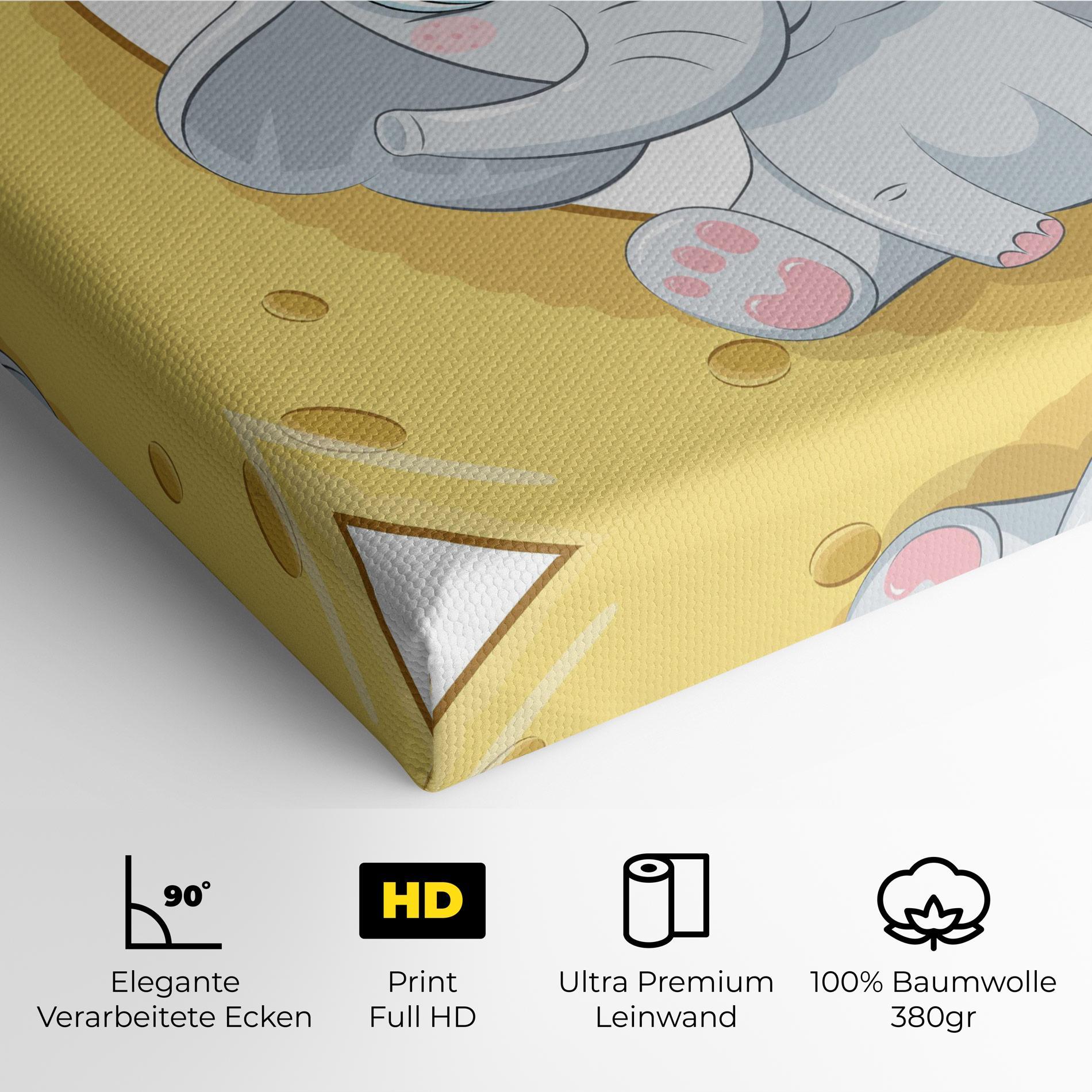 Leinwandbild Cute Elephant Moon mockup 4