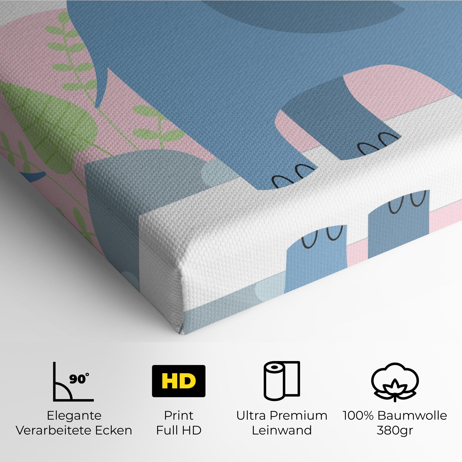 Leinwandbild Leaf Cute Elephant mockup 4