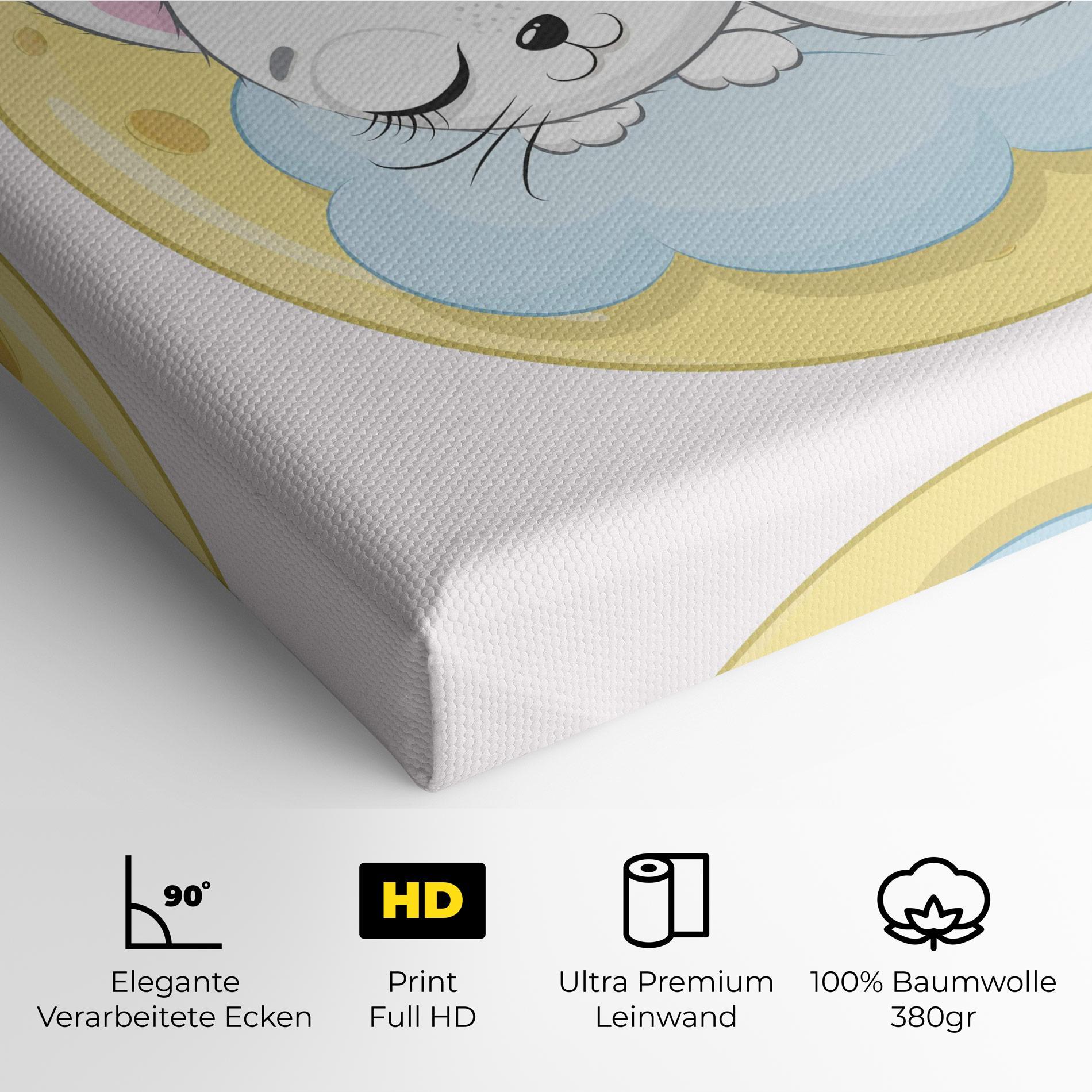 Leinwandbild Moon Cat Sleeping mockup 4