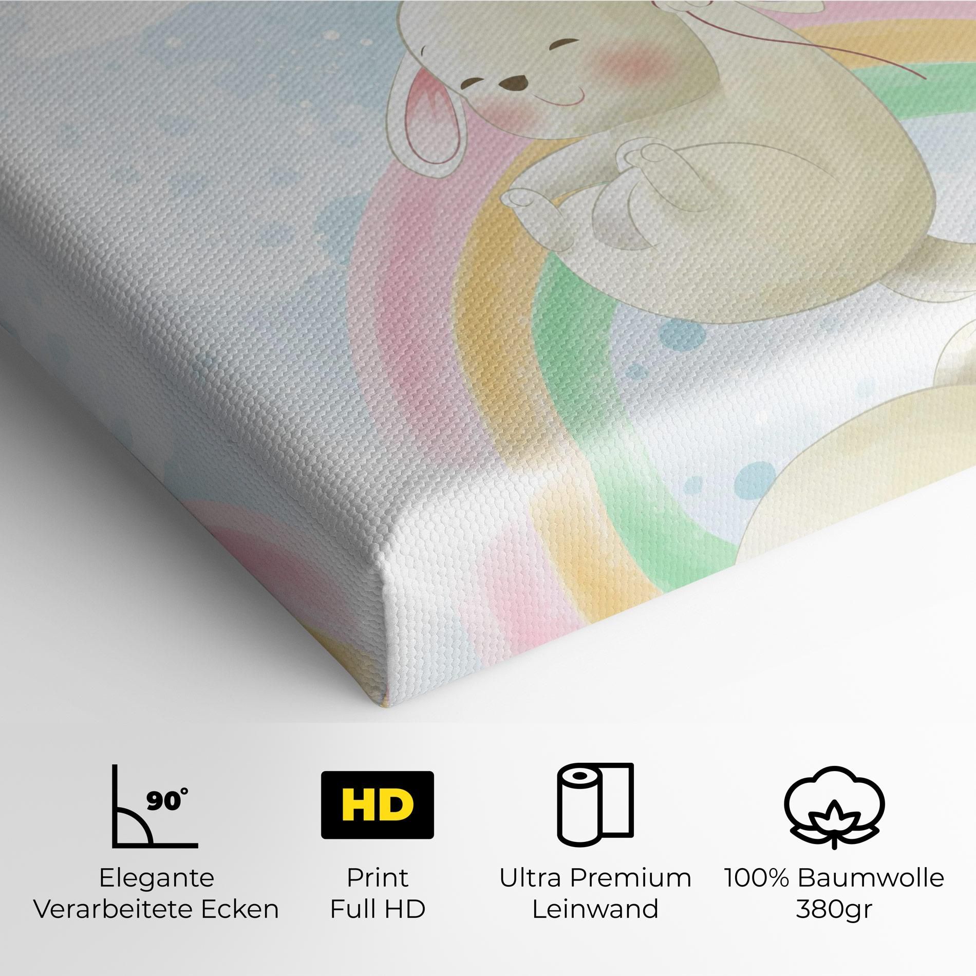 Rainbow Bunny Art mockup 4