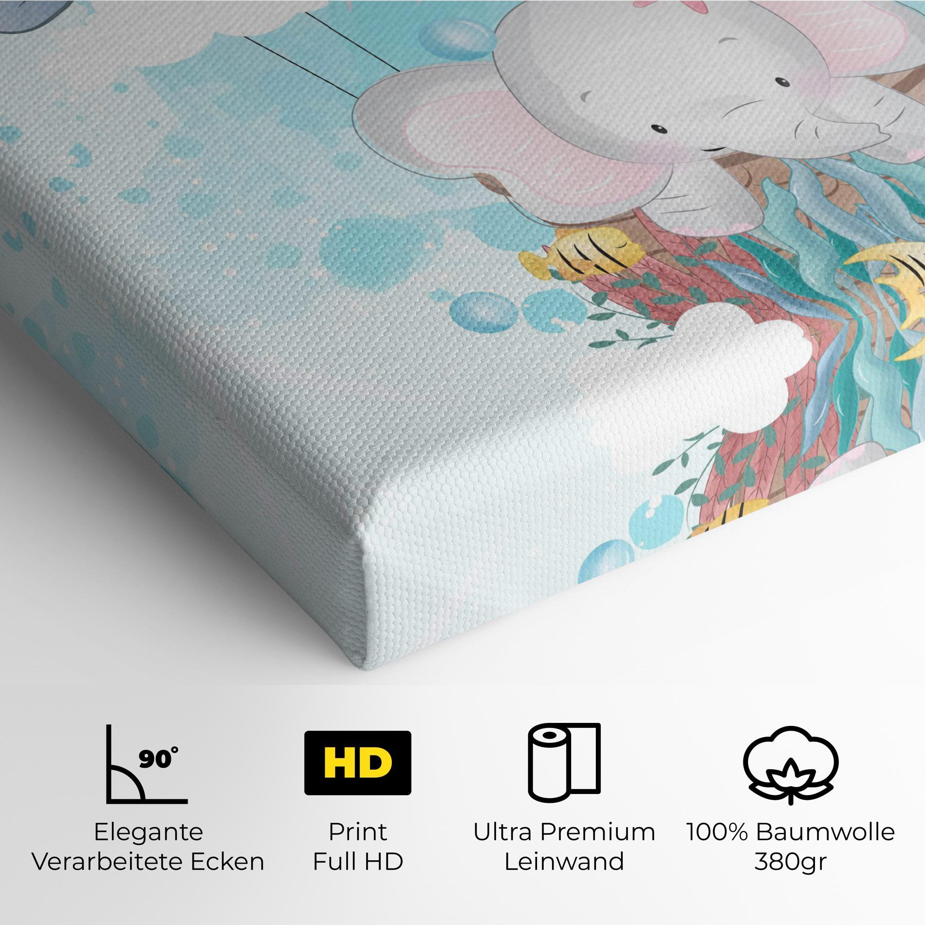 Leinwandbild Swiming Elephant mockup 4