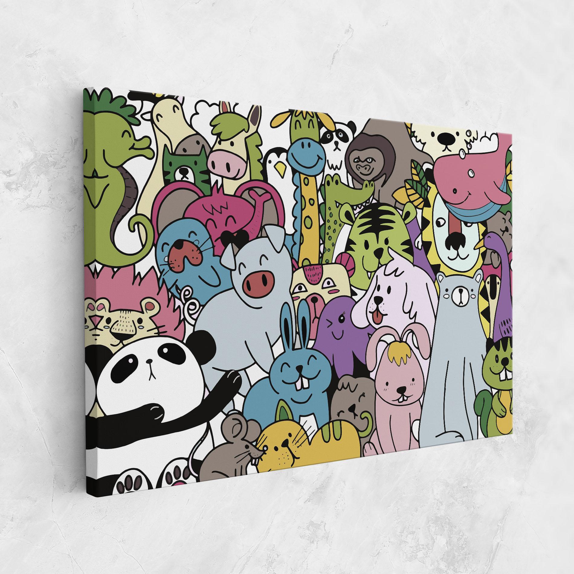 Leinwandbild Animals Cartoon mockup 1