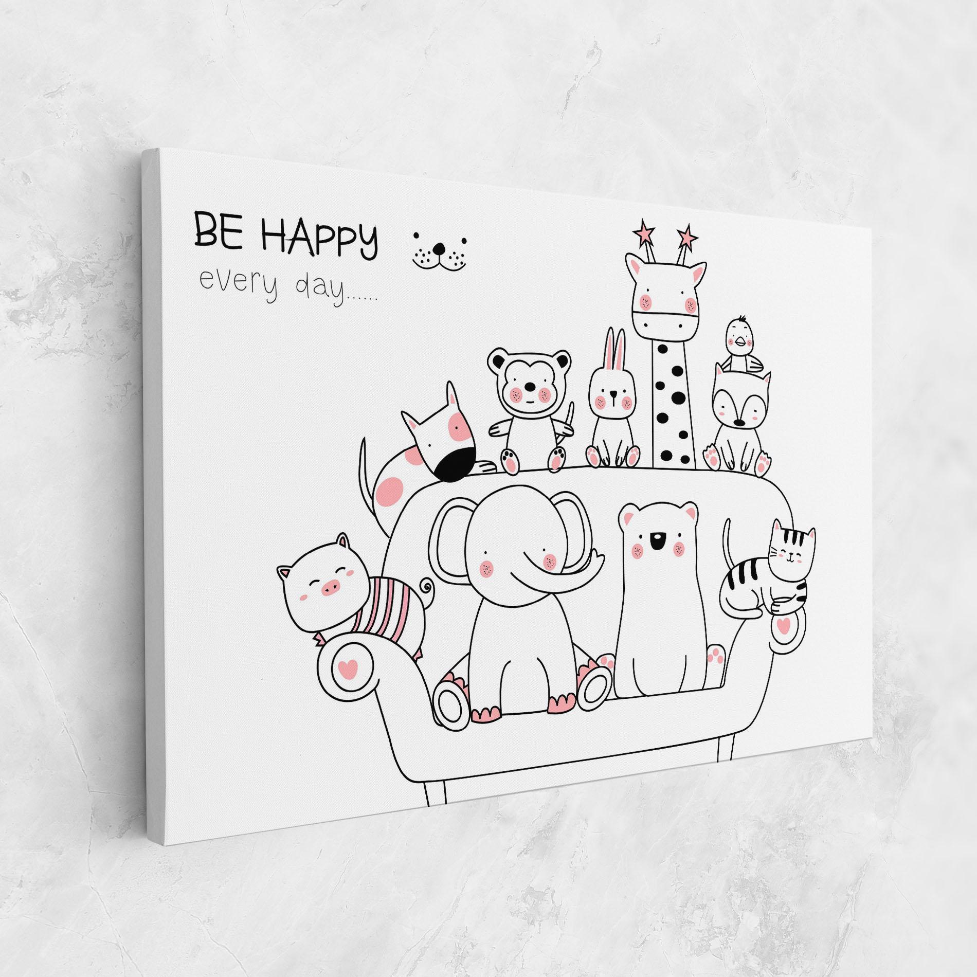 Leinwandbild Be Happy Animals mockup 1