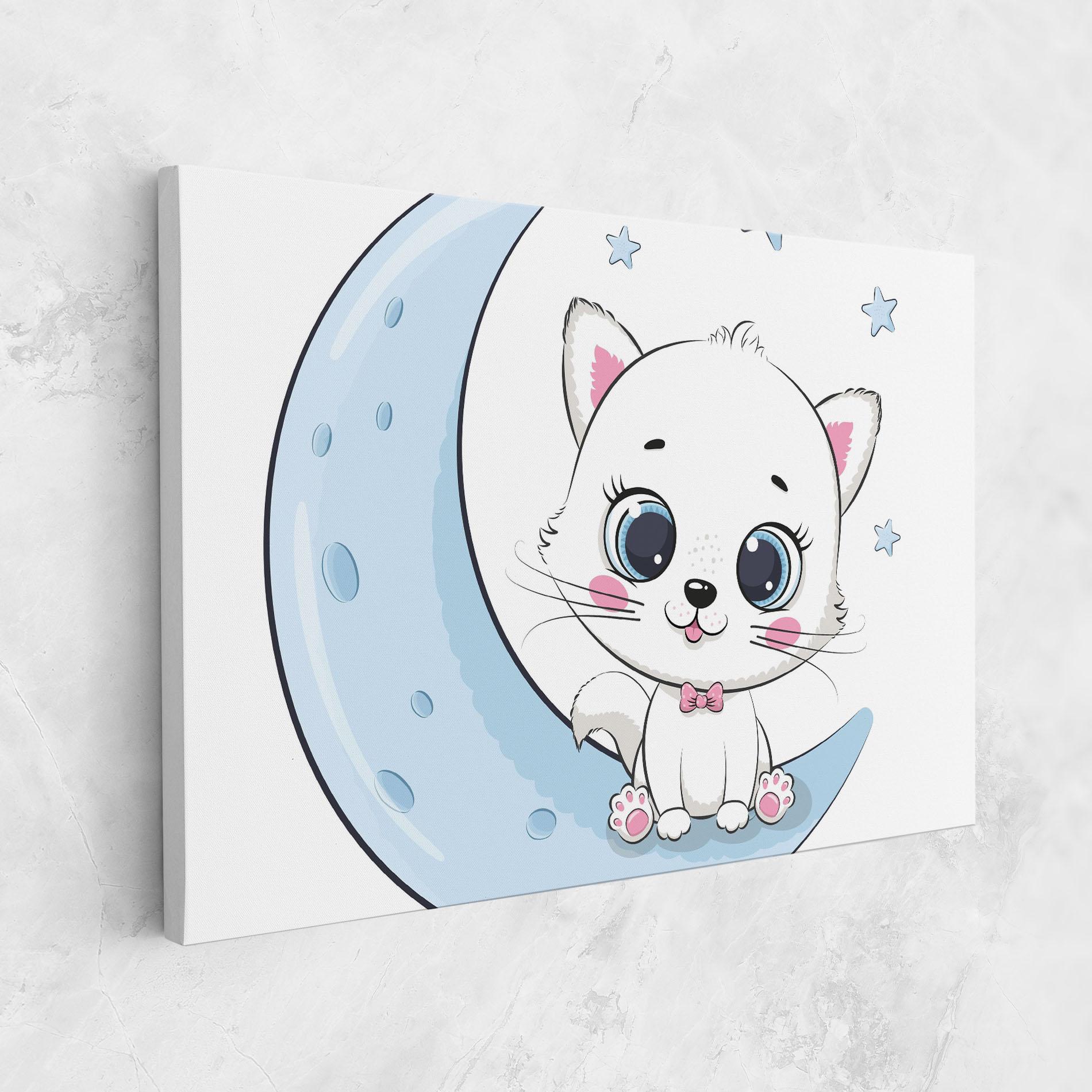 Leinwandbild Blue Moon Cat mockup 1