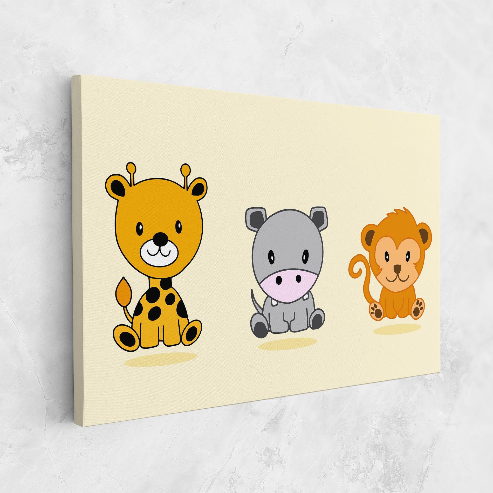 Leinwandbild Cream Animals mockup 1
