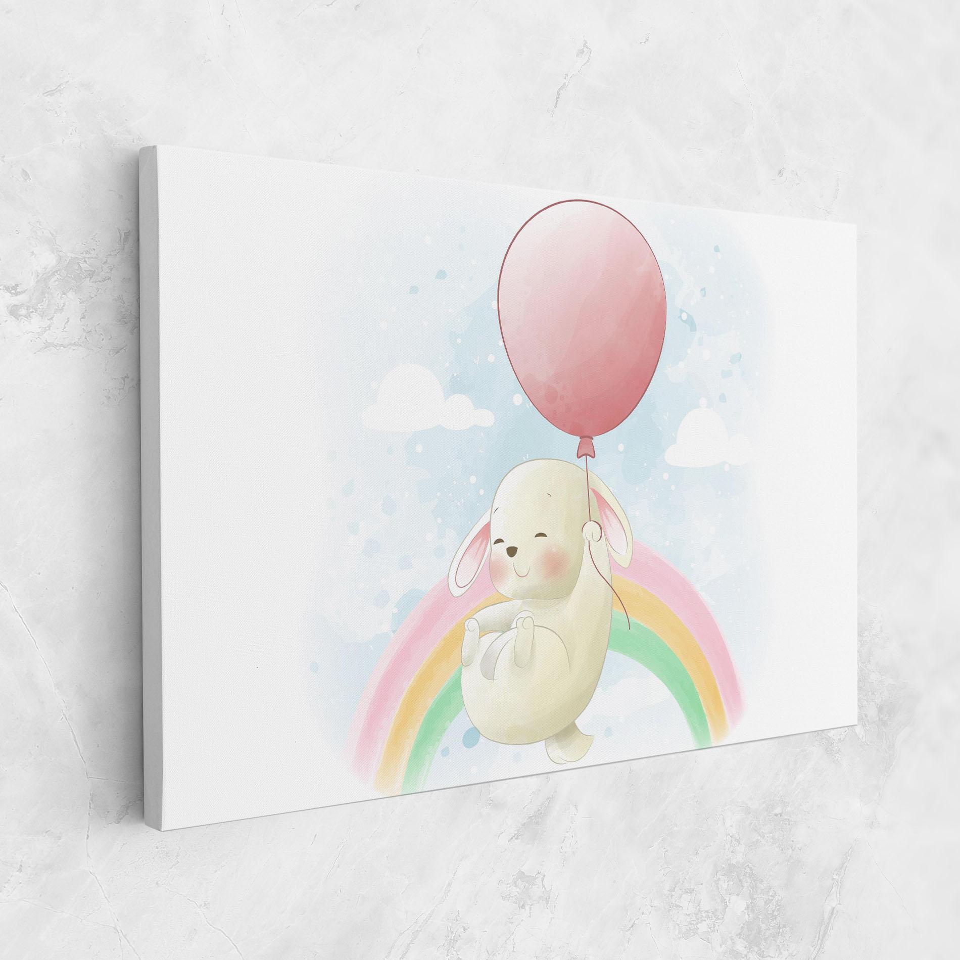 Leinwandbild Rainbow Bunny Art mockup 1