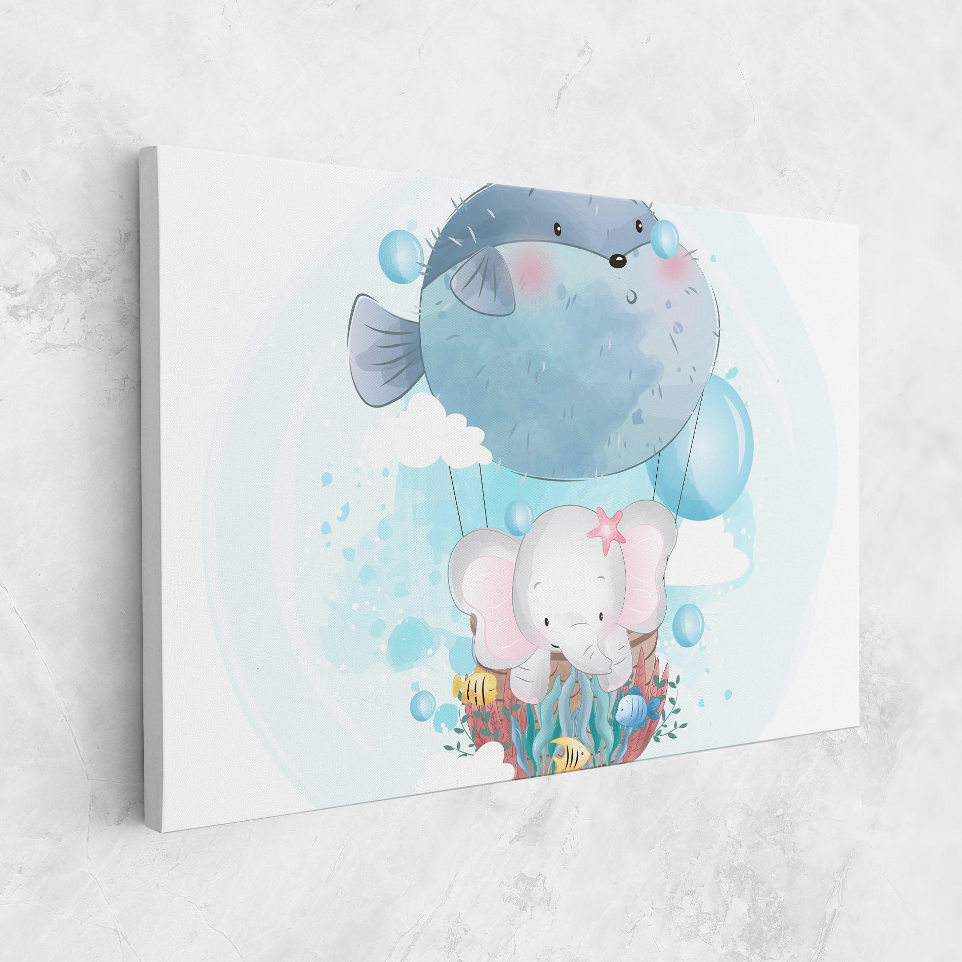 Leinwandbild Swiming Elephant mockup 1
