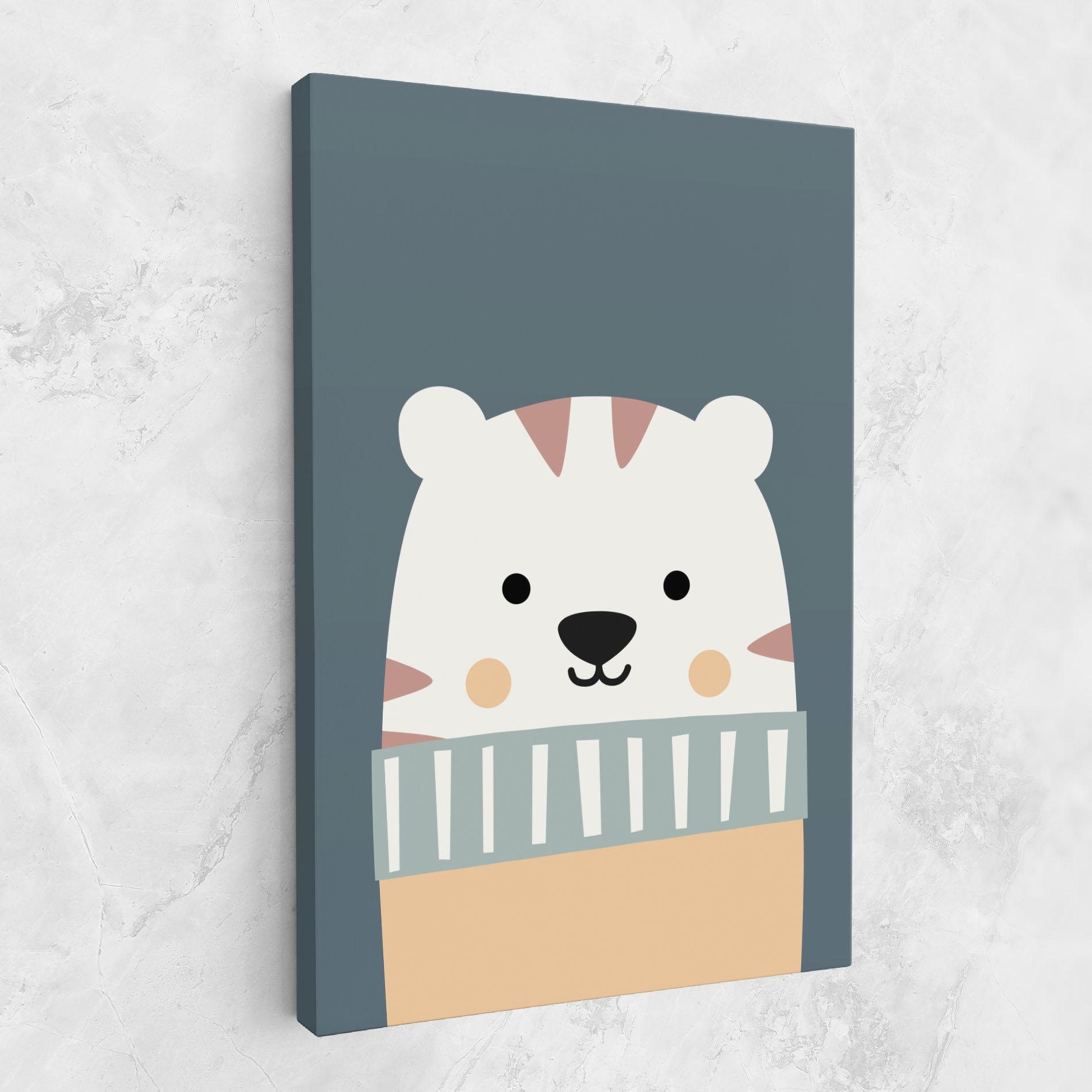 Leinwandbild Cute White Tiger mockup 1