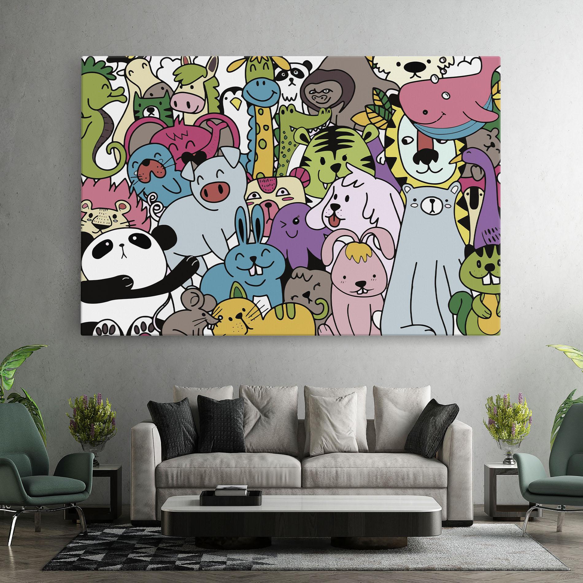 Leinwandbild Animals Cartoon mockup 7