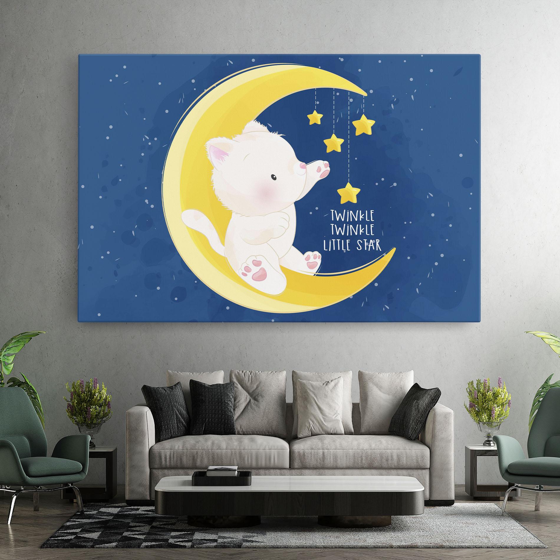 Leinwandbild Cat Moon Star mockup 7