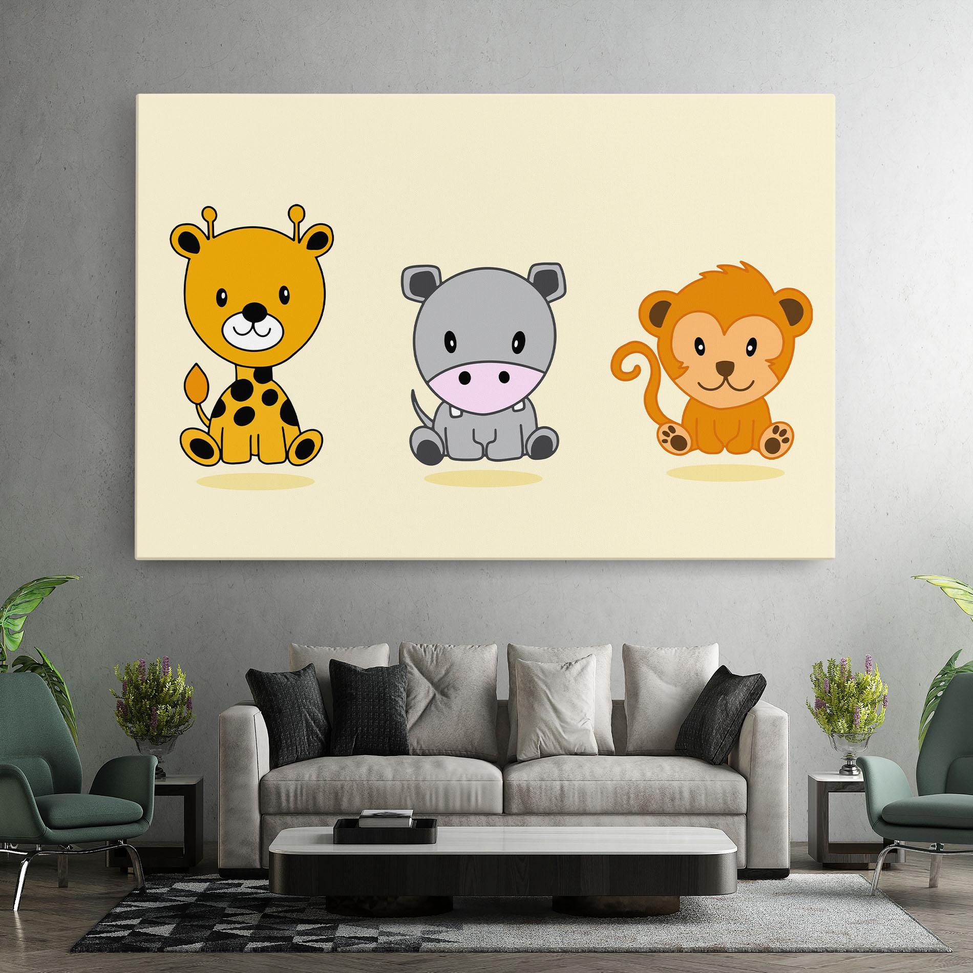 Leinwandbild Cream Animals mockup 7