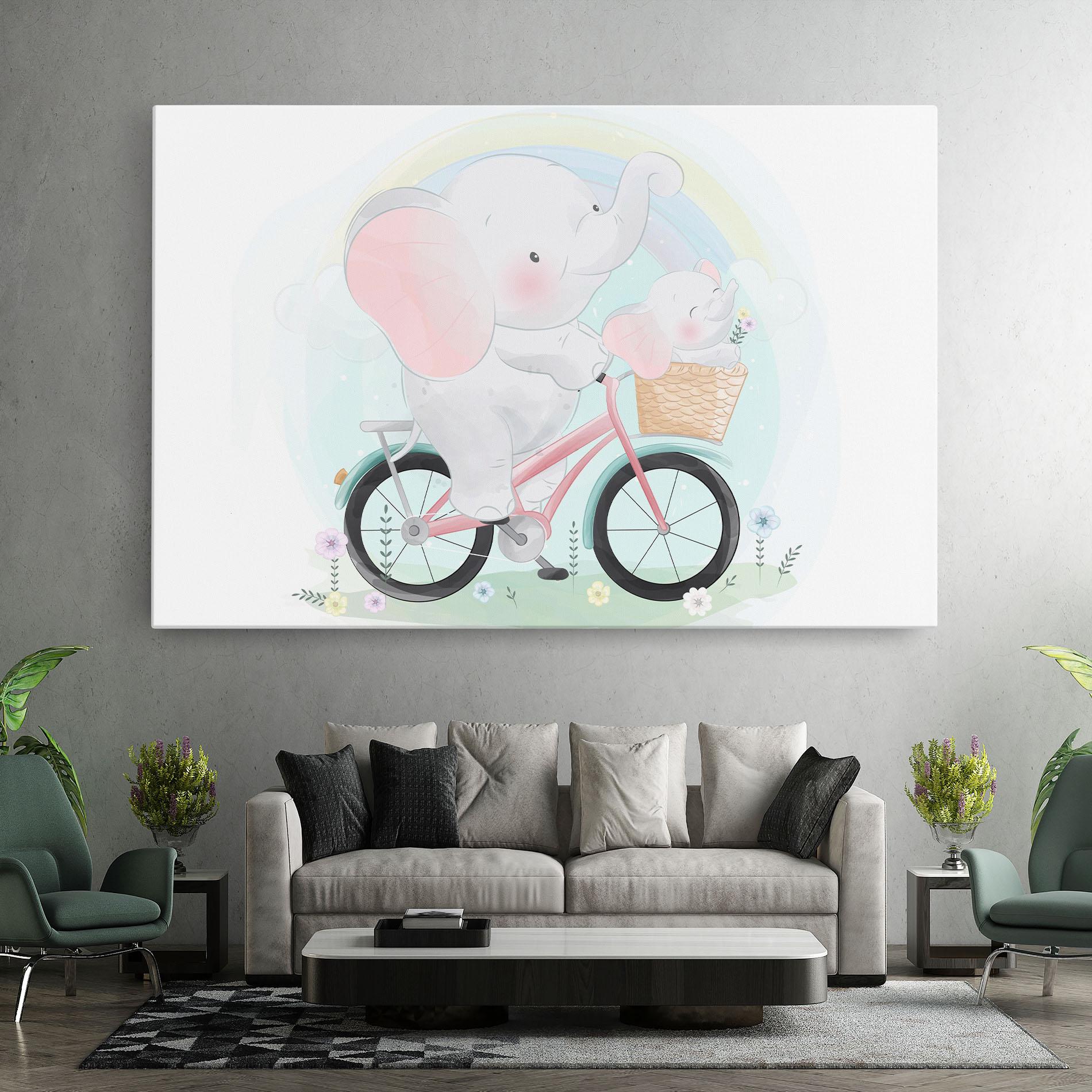 Leinwandbild Elephant Bike mockup 7
