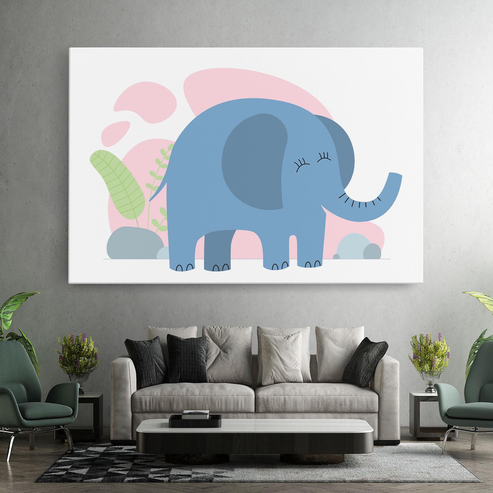 Leinwandbild Leaf Cute Elephant mockup 7
