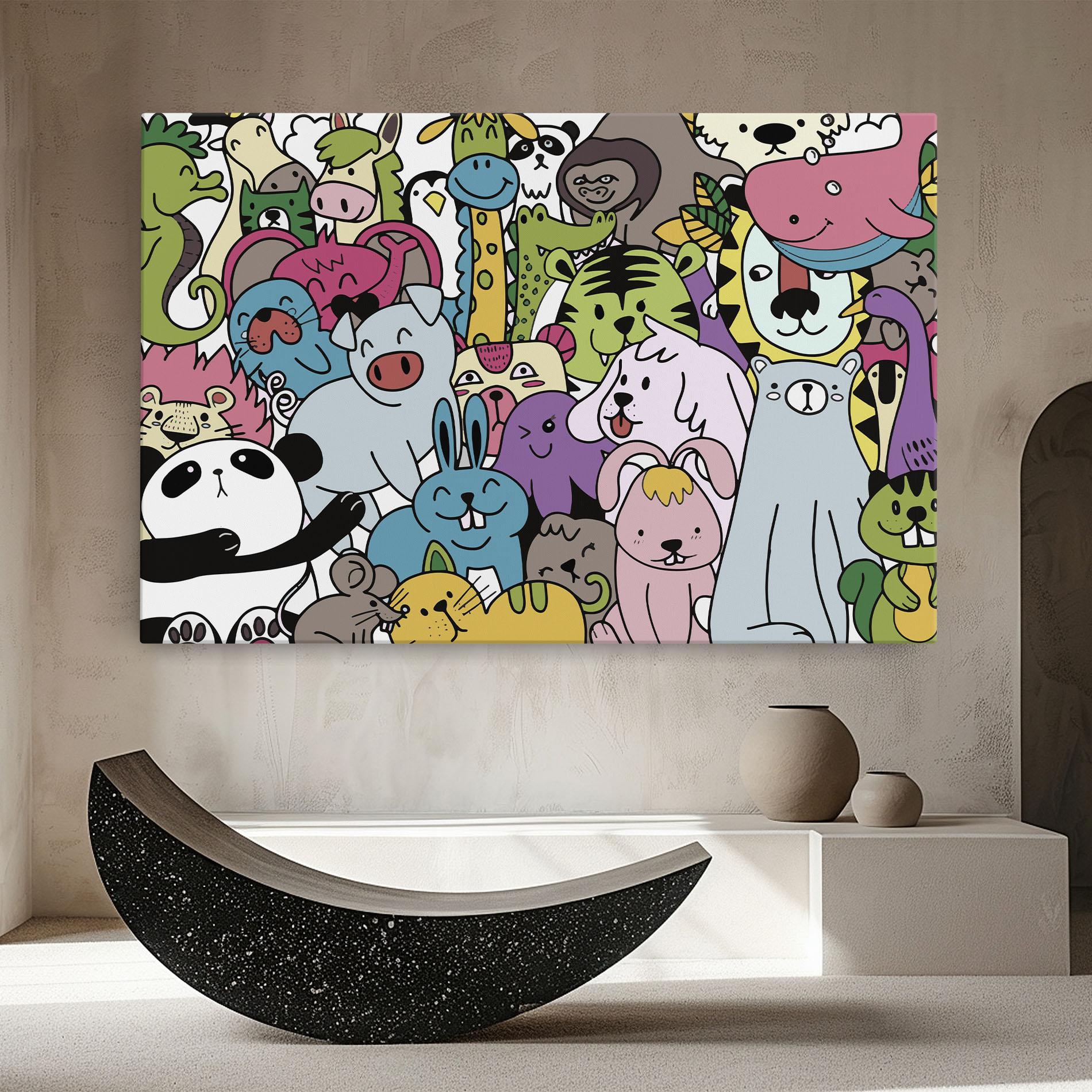 Leinwandbild Animals Cartoon mockup 8