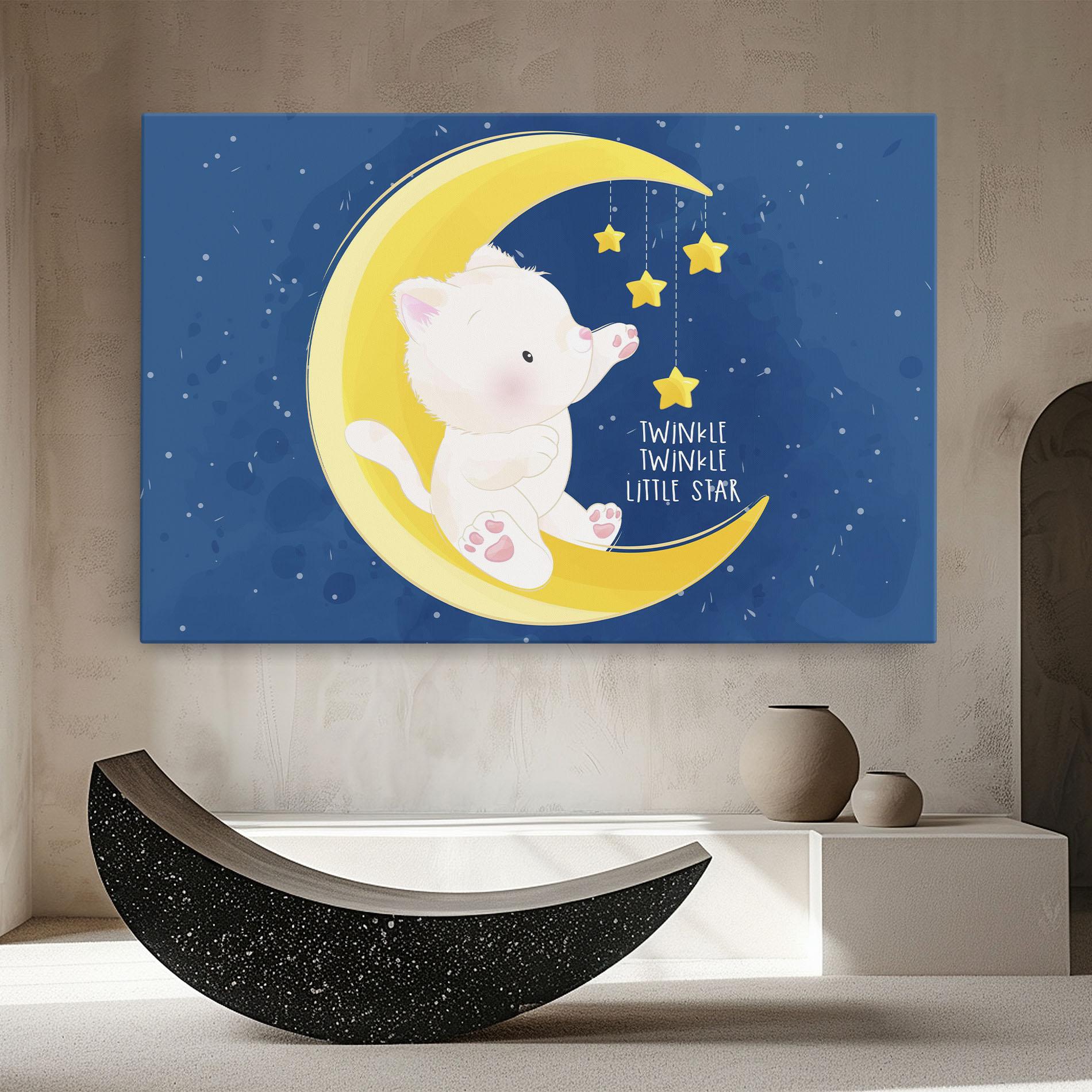 Leinwandbild Cat Moon Star mockup 8