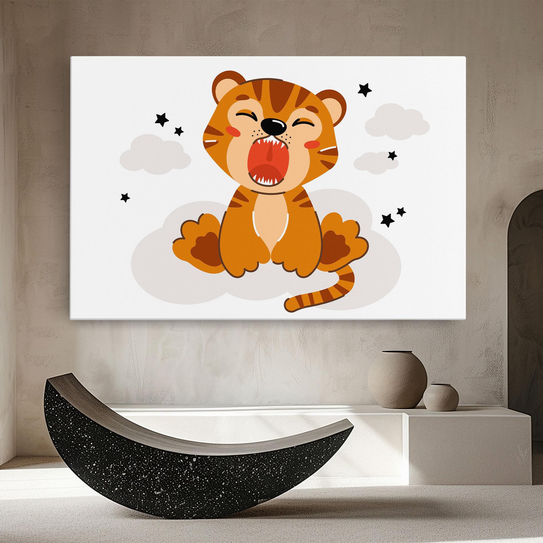 Leinwandbild Cute Sleepy Tiger mockup 8