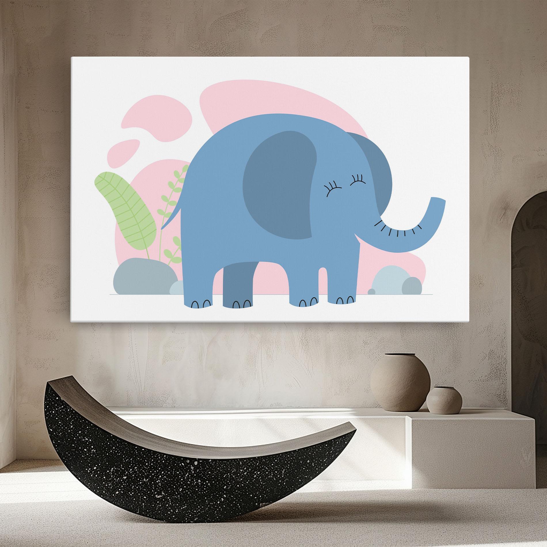 Leinwandbild Leaf Cute Elephant mockup 8