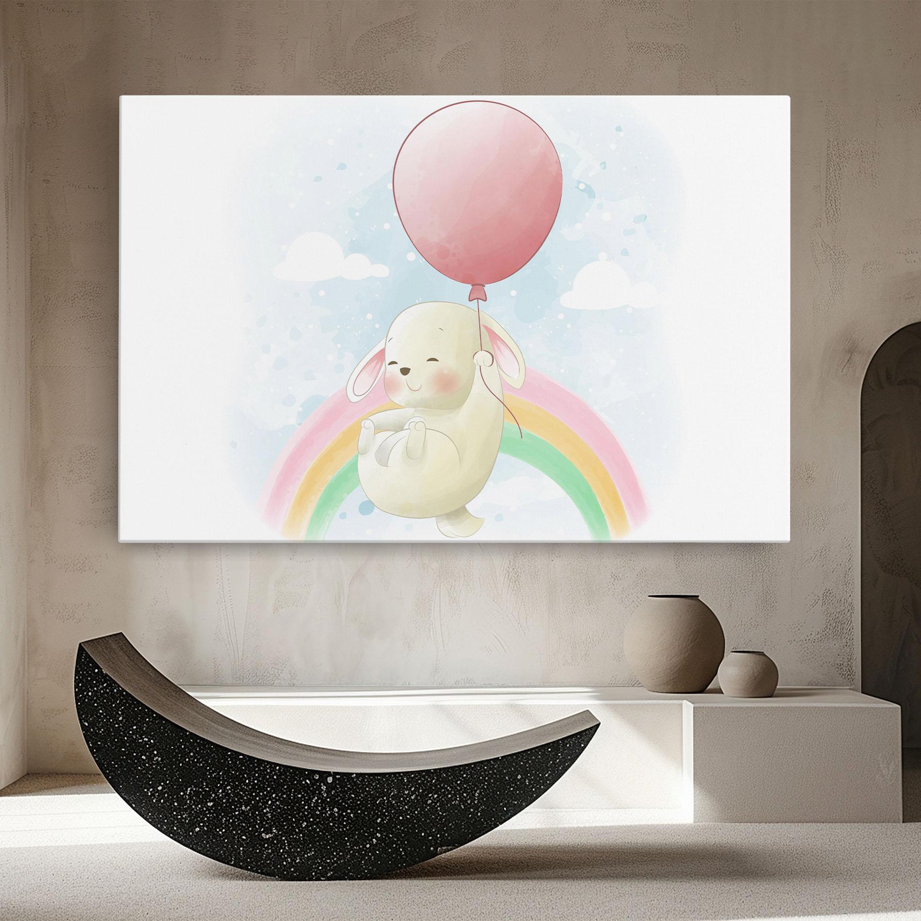 Leinwandbild Rainbow Bunny Art mockup 8