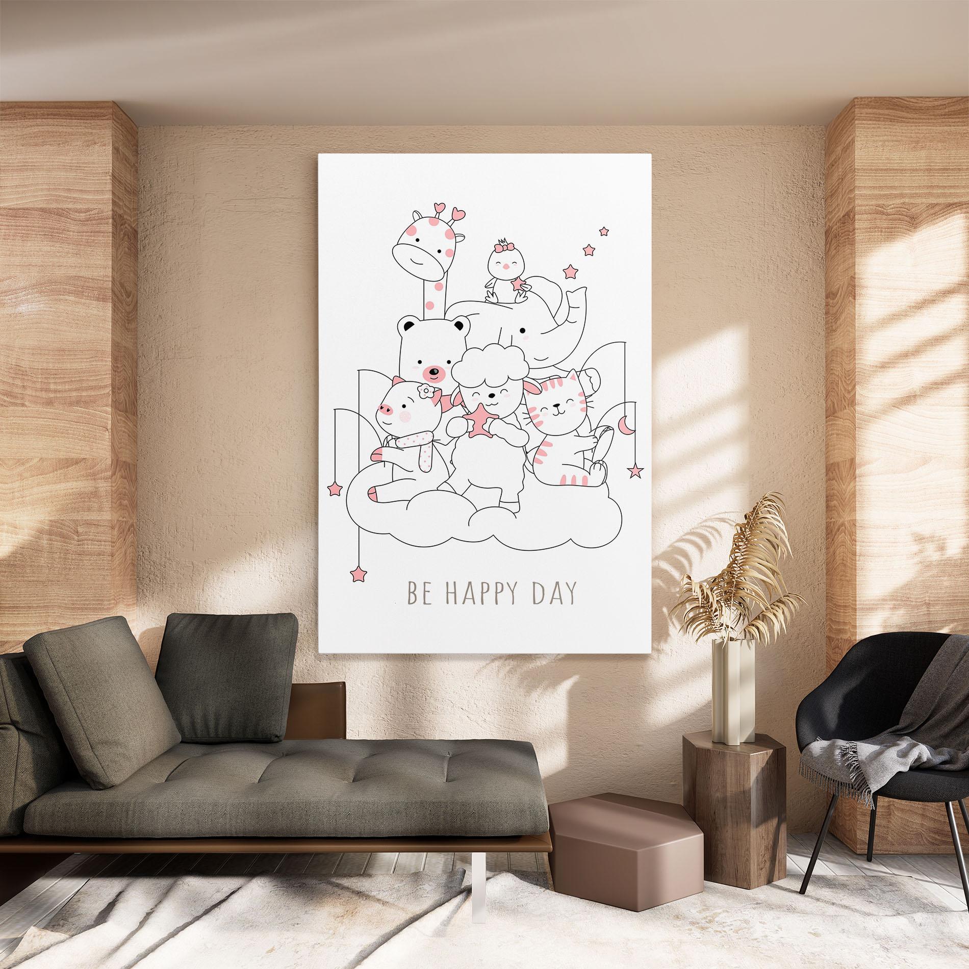 Leinwandbild Be Happy Day mockup 8