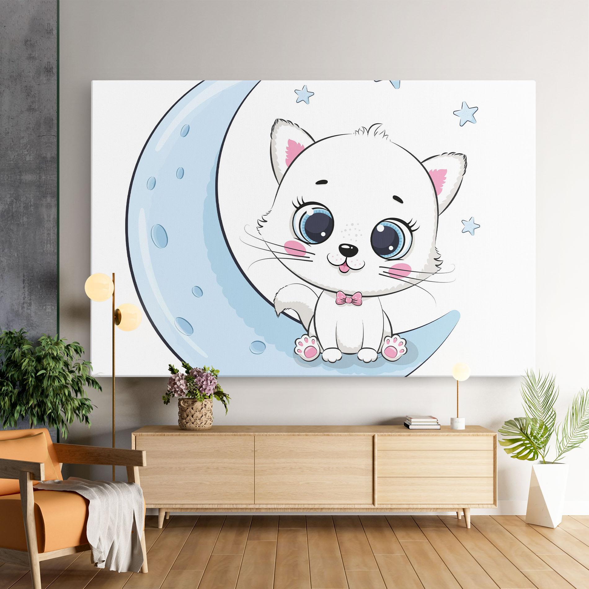 Leinwandbild Blue Moon Cat mockup 9