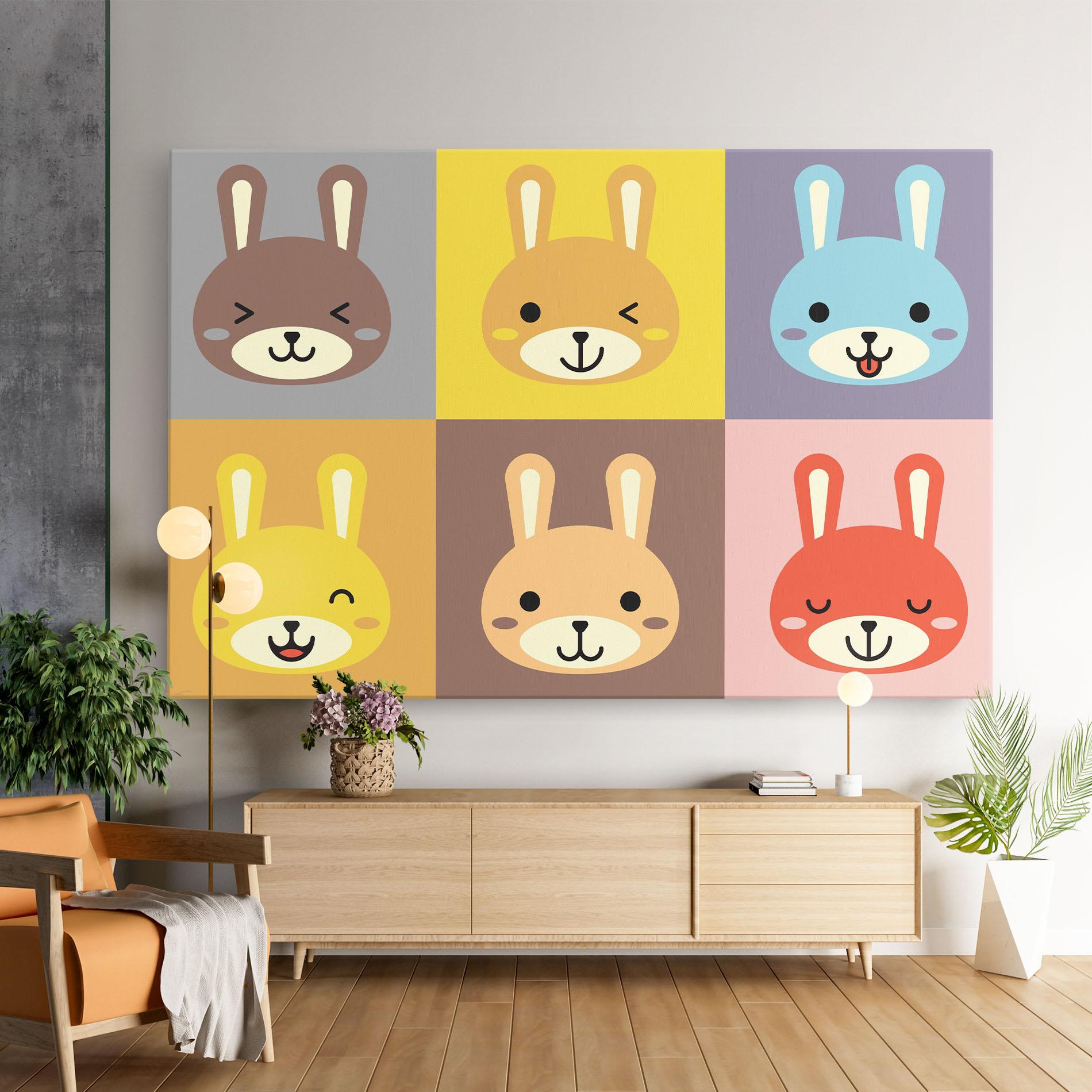 Leinwandbild Bunny Colors mockup 9