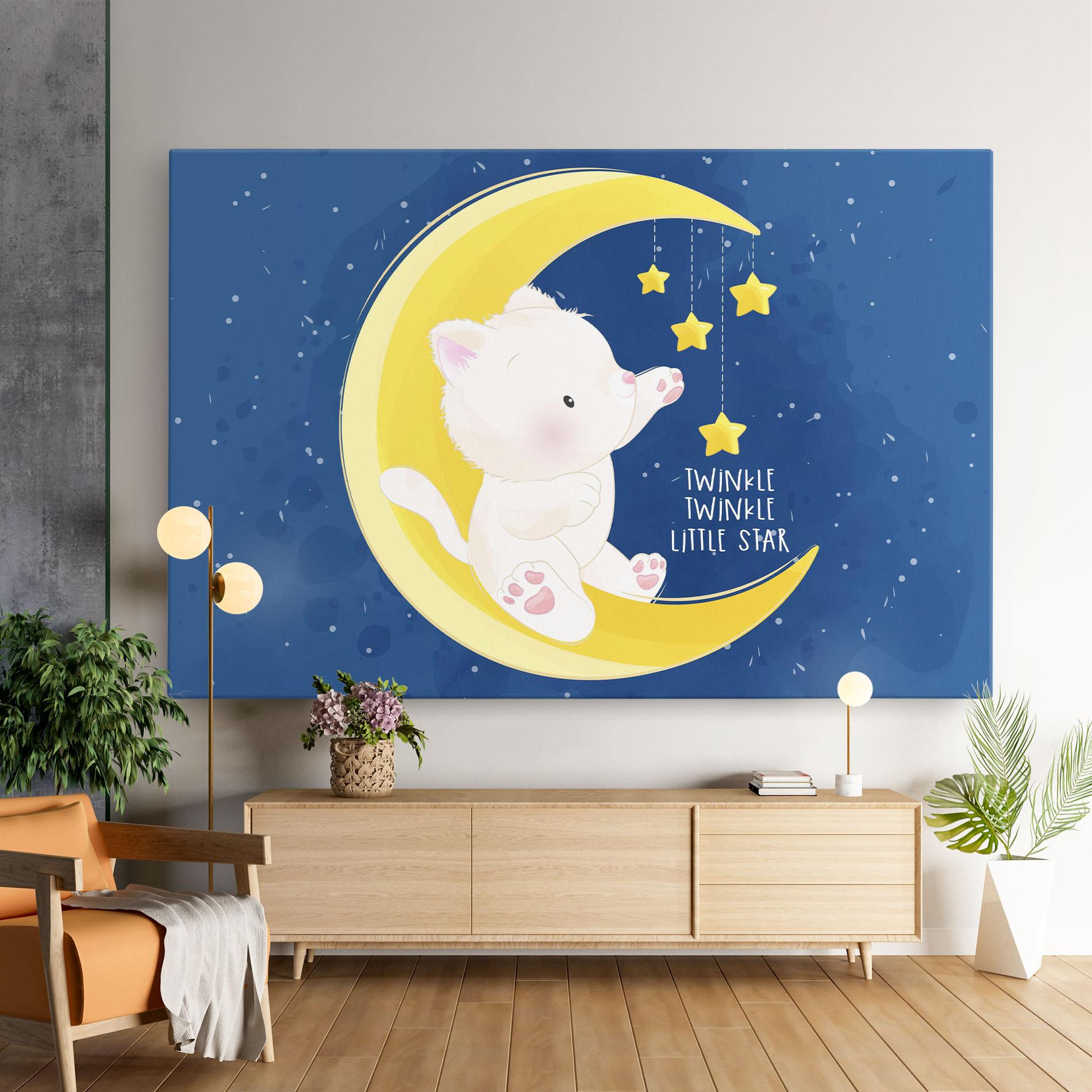 Leinwandbild Cat Moon Star mockup 9