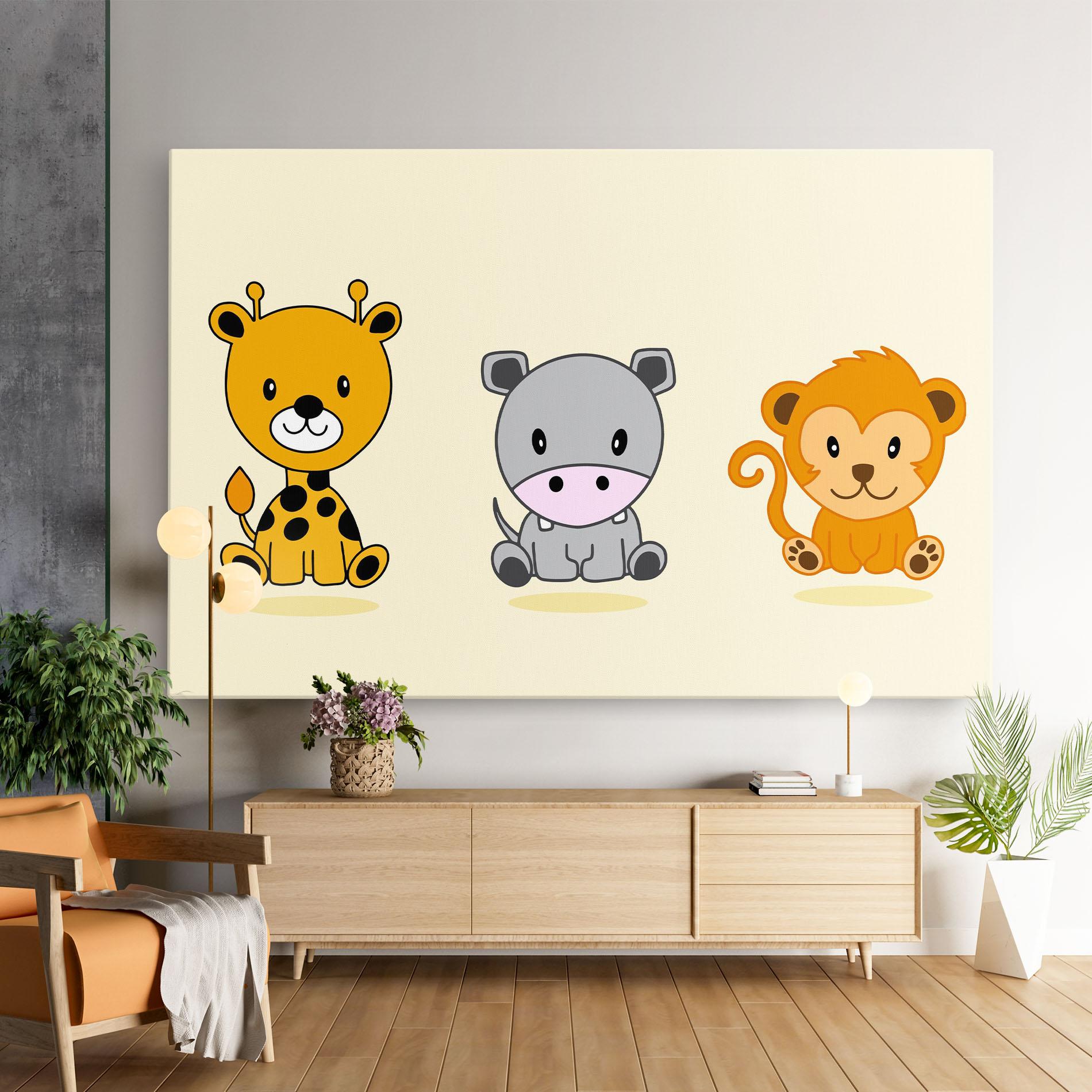 Leinwandbild Cream Animals mockup 9
