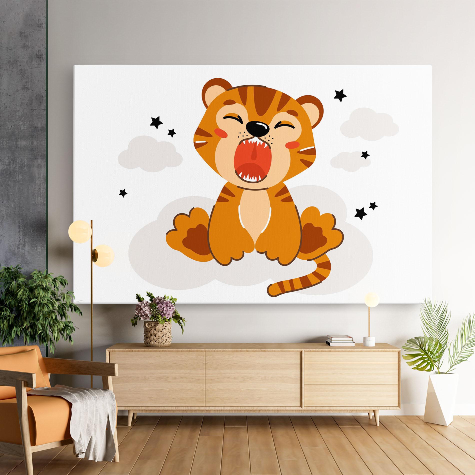 Leinwandbild Cute Sleepy Tiger mockup 9