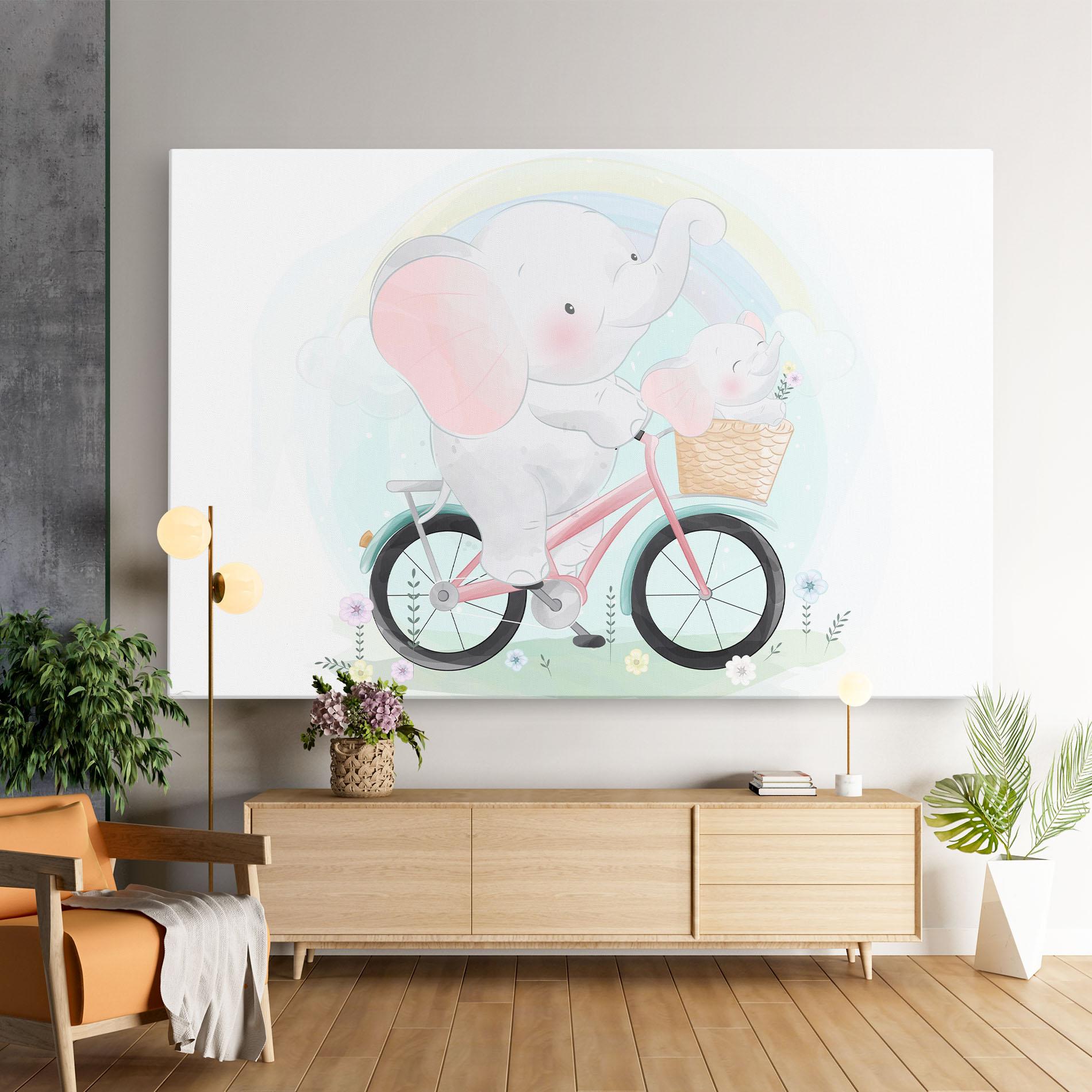 Leinwandbild Elephant Bike mockup 9