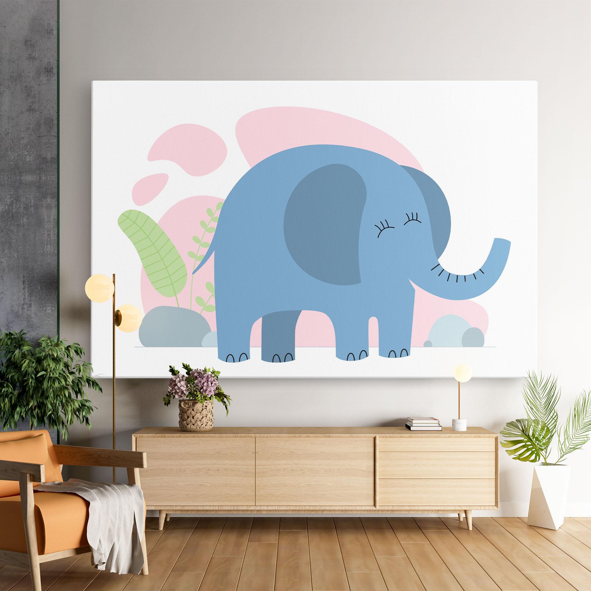 Leinwandbild Leaf Cute Elephant mockup 9