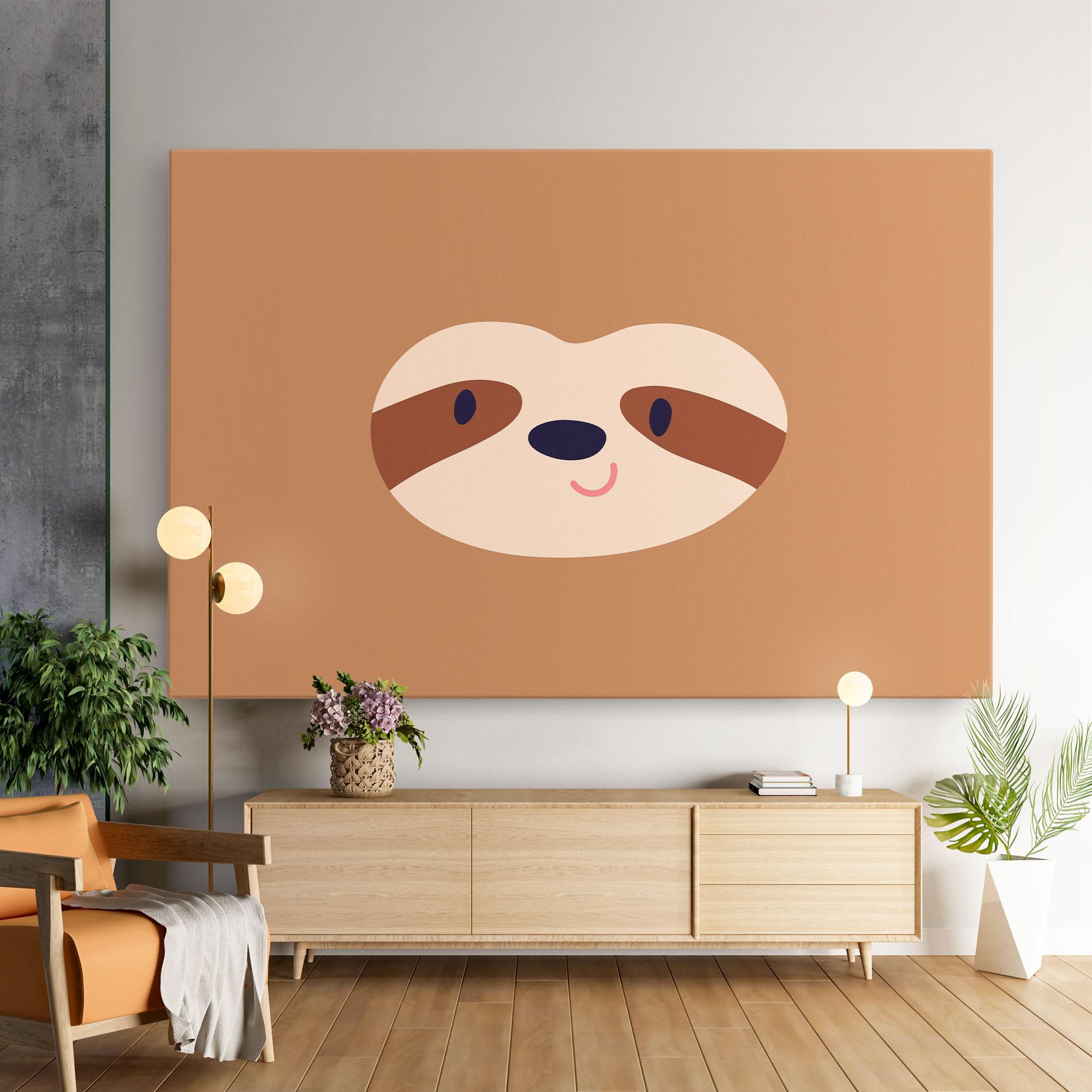 Leinwandbild Sloth Face Portrait mockup 9