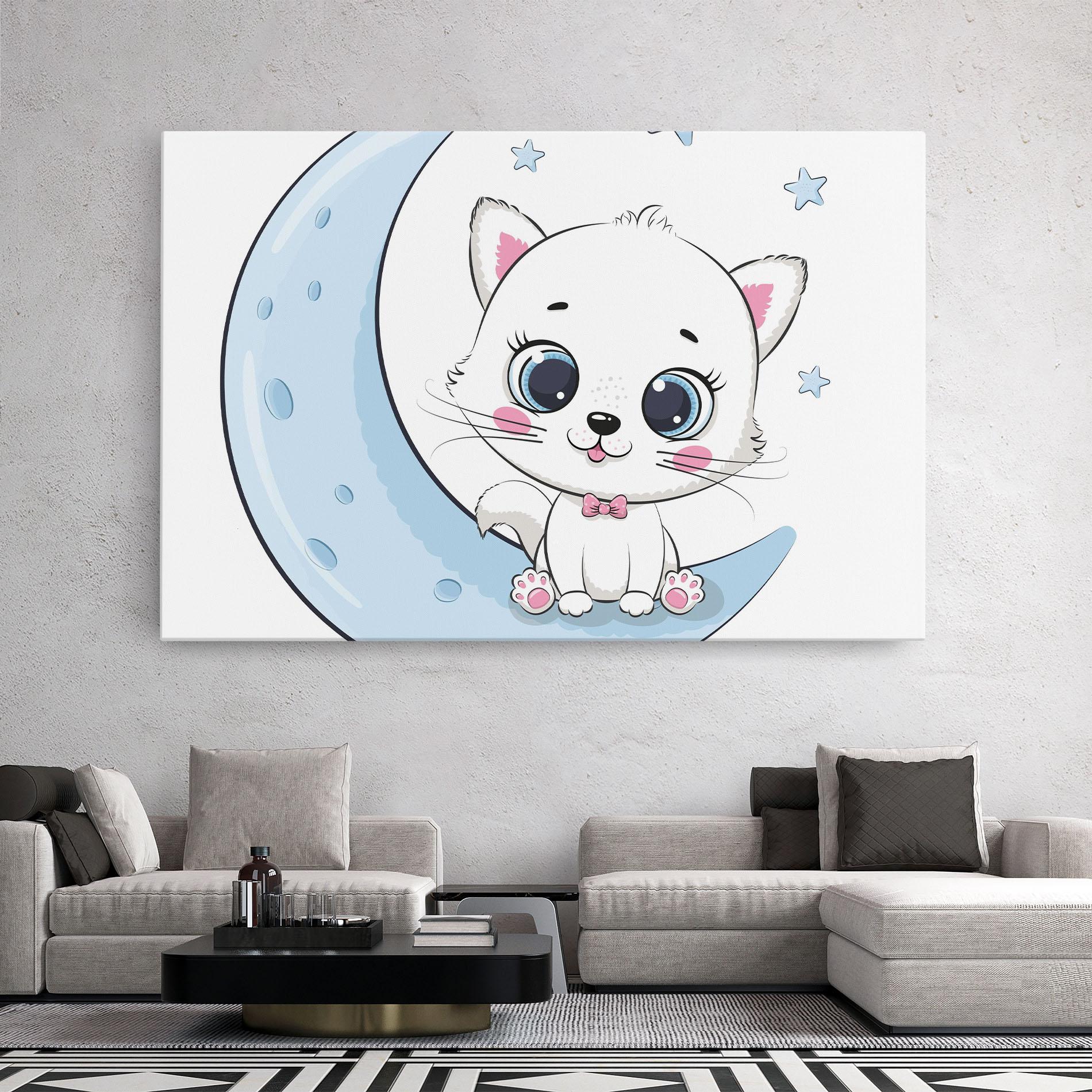 Leinwandbild Blue Moon Cat mockup 2