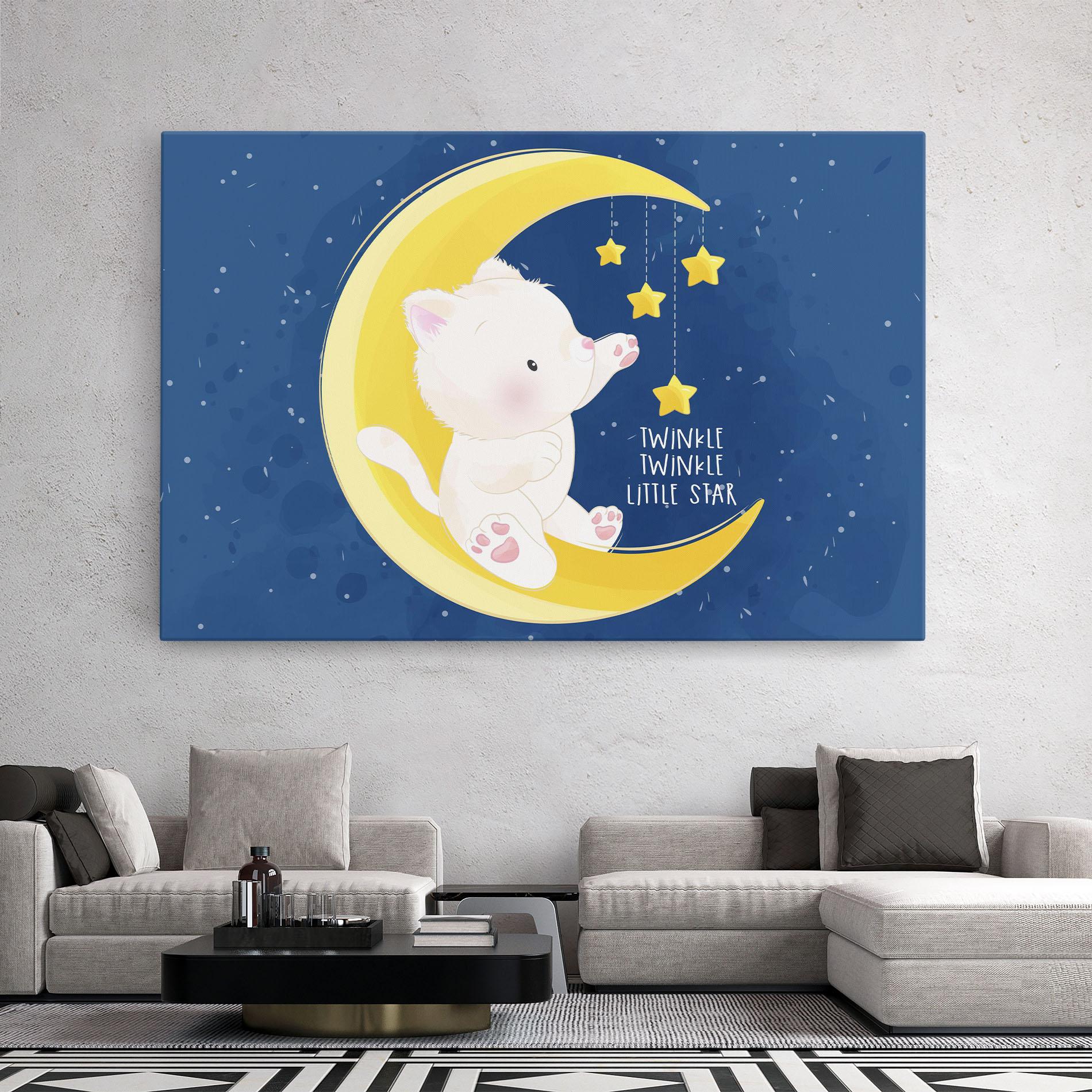 Leinwandbild Cat Moon Star mockup 2