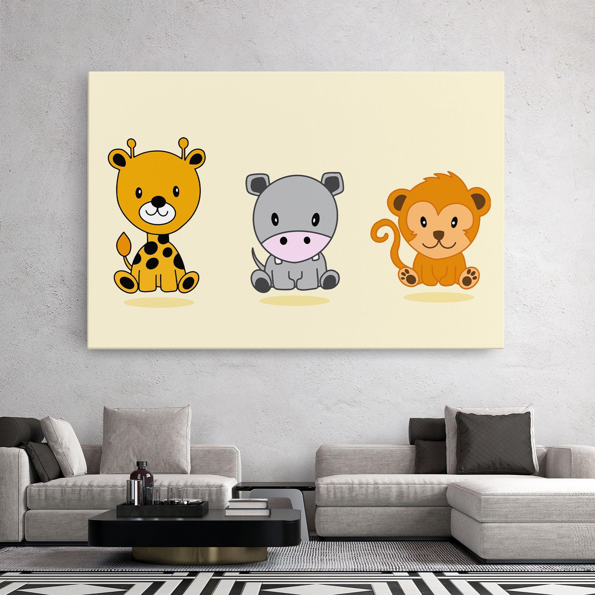 Leinwandbild Cream Animals mockup 2