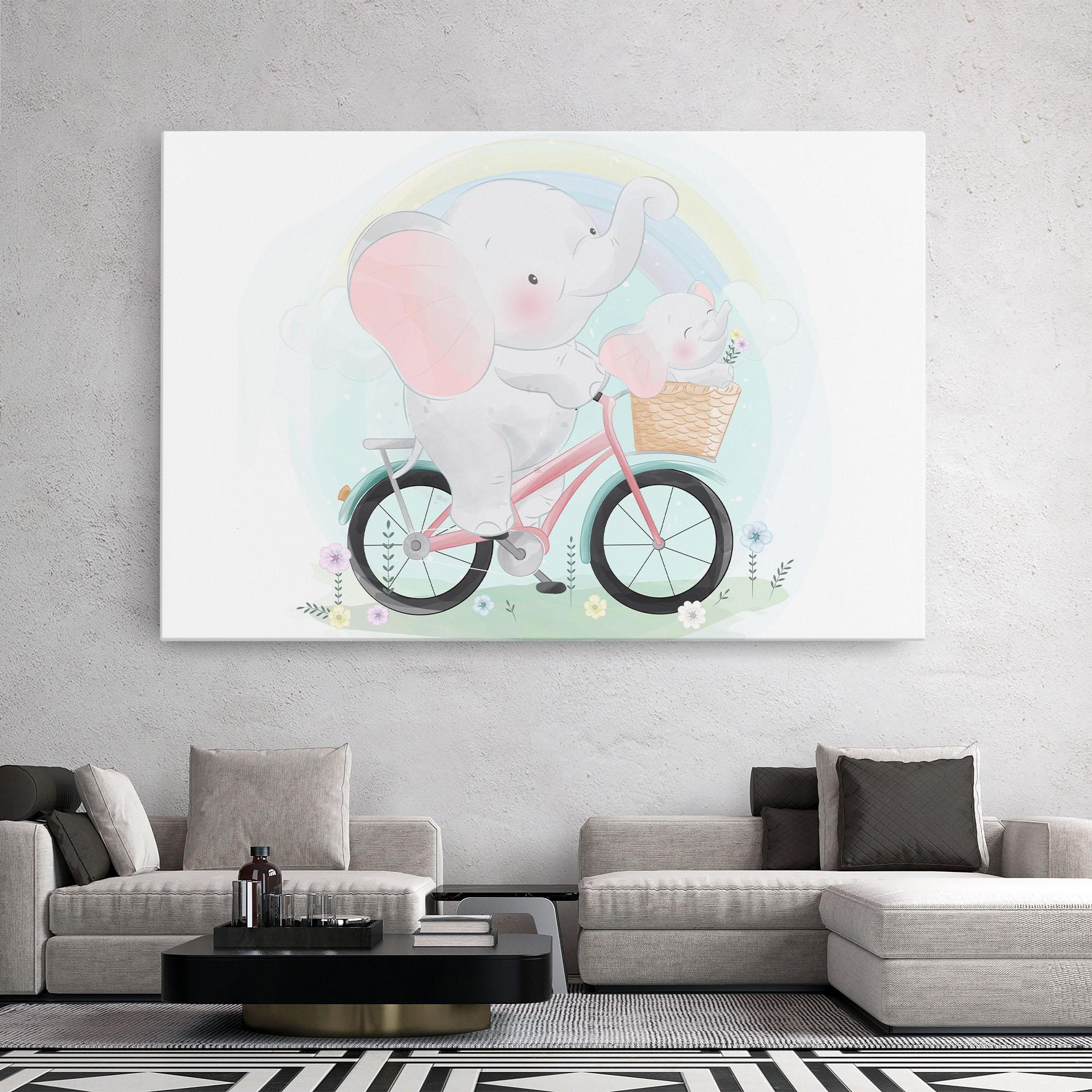 Leinwandbild Elephant Bike mockup 2
